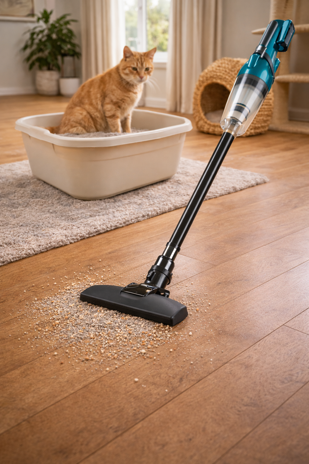 Cordless Stick Vacuum Cleaner for Cat Litter and Pet Area Cleaning
