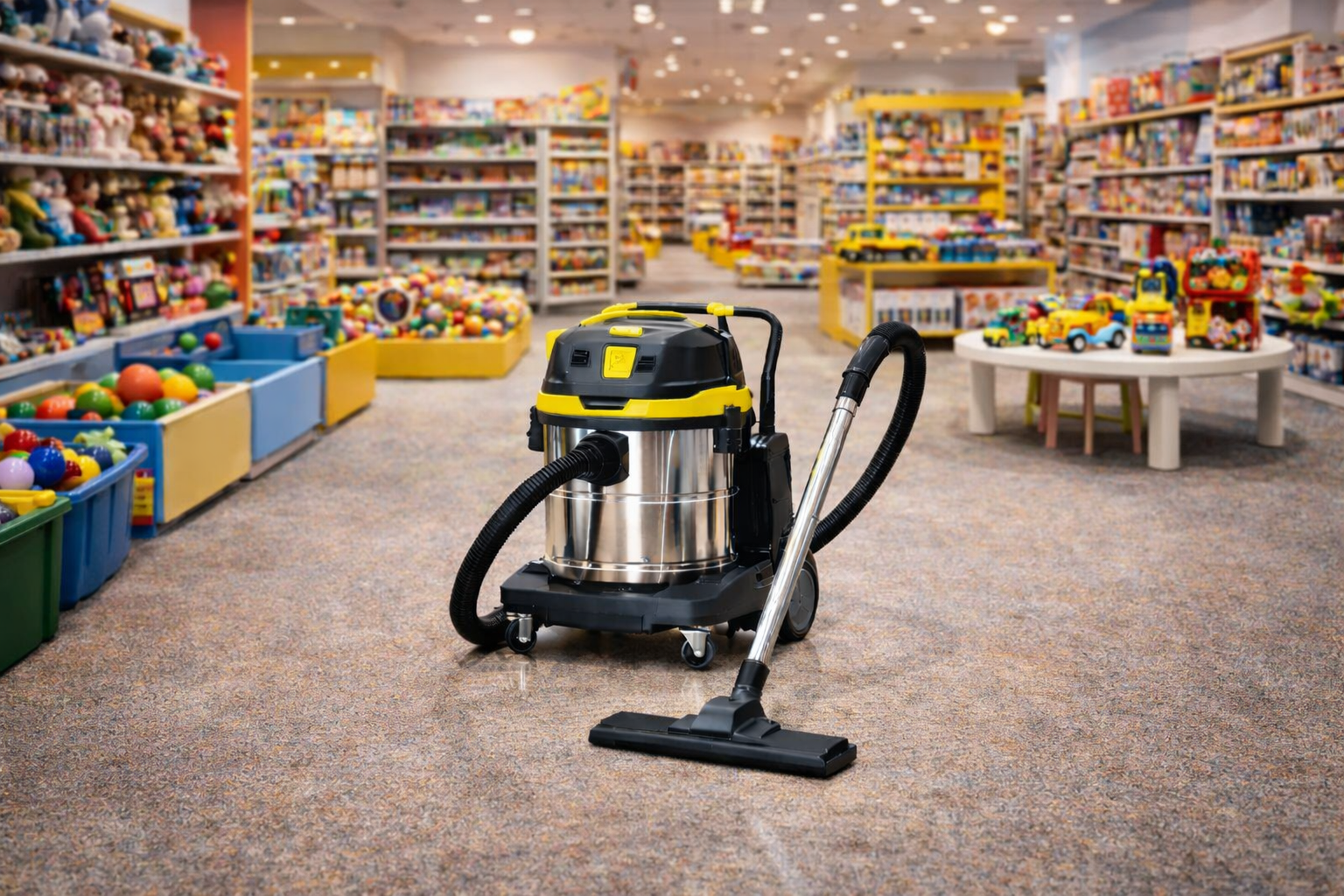 Commercial Wet and Dry Vacuum Cleaner for Toy Stores and Play Areas