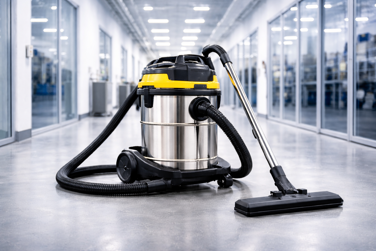 Professional Stainless Steel Wet Dry Vacuum Cleaner for Commercial Corridors & Labs