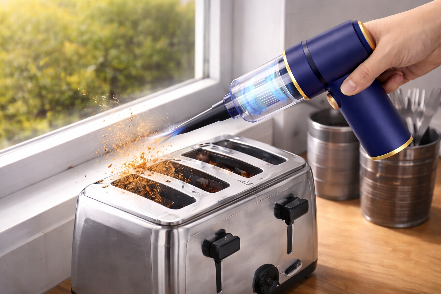 Cordless Kitchen Appliance Air Duster for Toaster & Small Appliance Cleaning