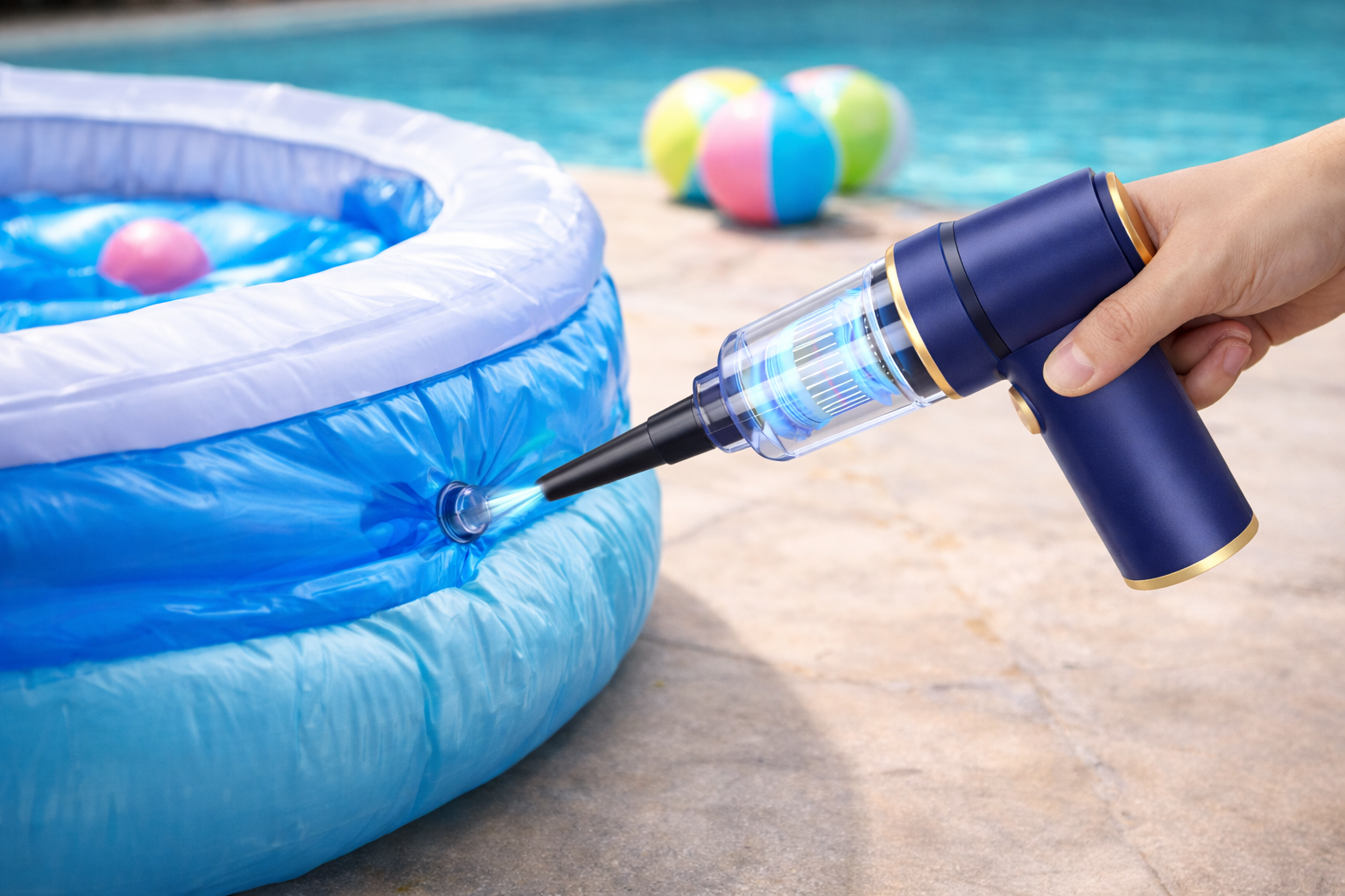 Cordless Electric Air Pump & Deflator for Inflatable Pool and Outdoor Toys