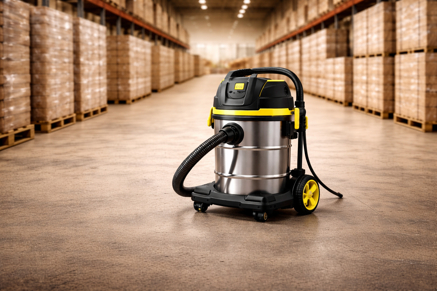 Heavy Duty Warehouse Wet Dry Vacuum Cleaner – Industrial Stainless Steel Drum System