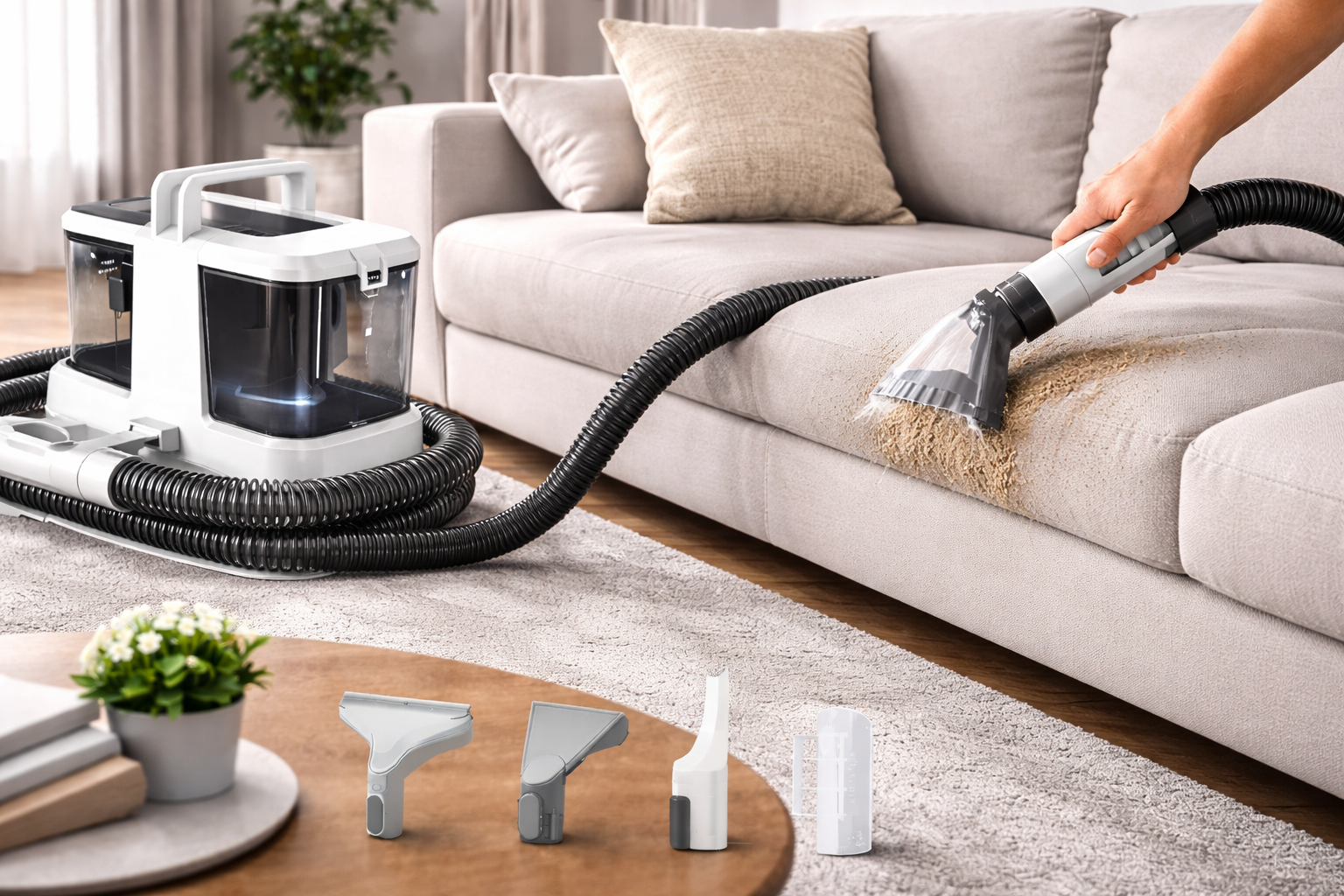 Upholstery & Sofa Cleaner Machine – Handheld Spray Extractor with Multi Attachments