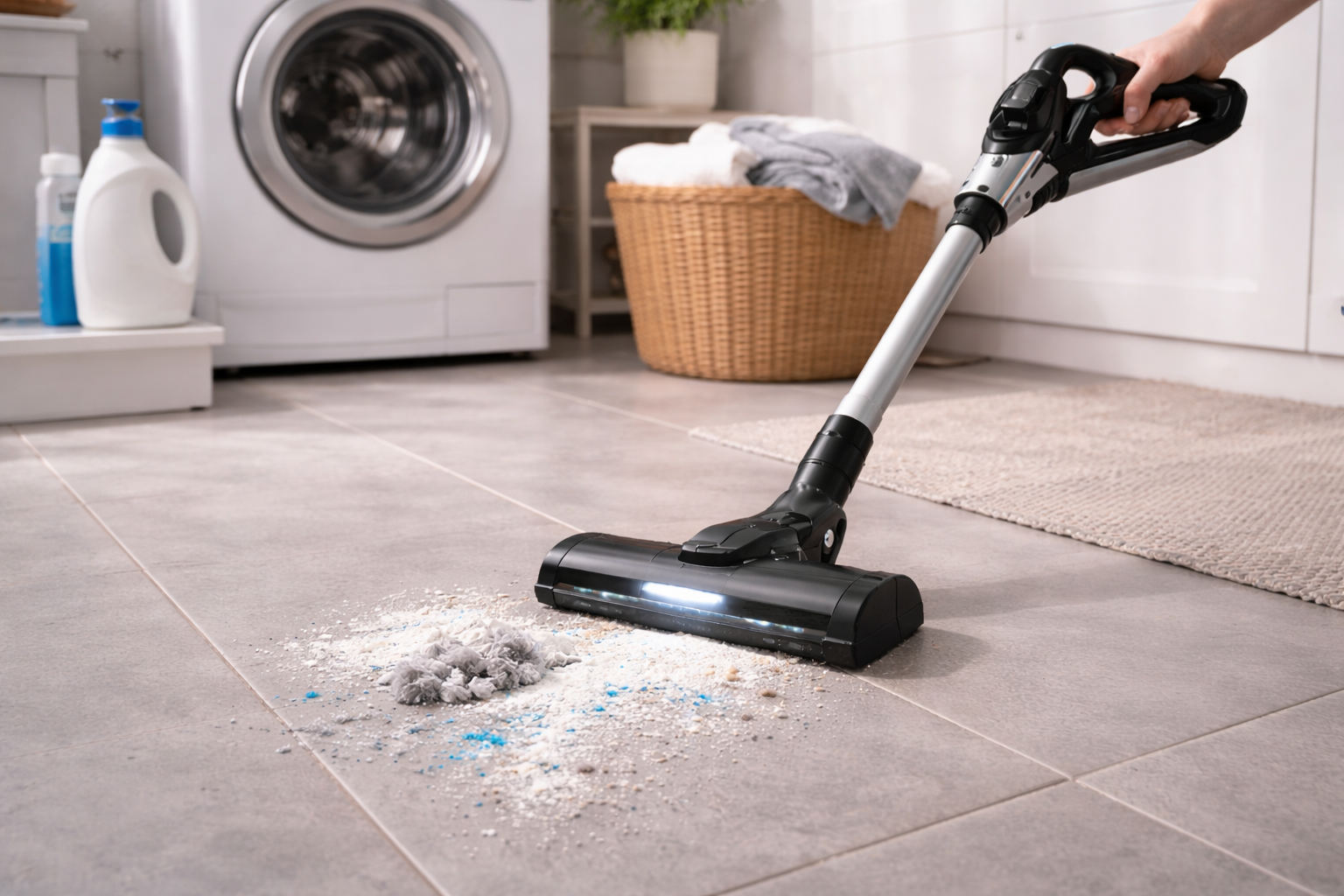 Cordless Stick Vacuum Cleaner for Kitchen Floors with LED Head – Under Cabinet Hardwood Cleaning