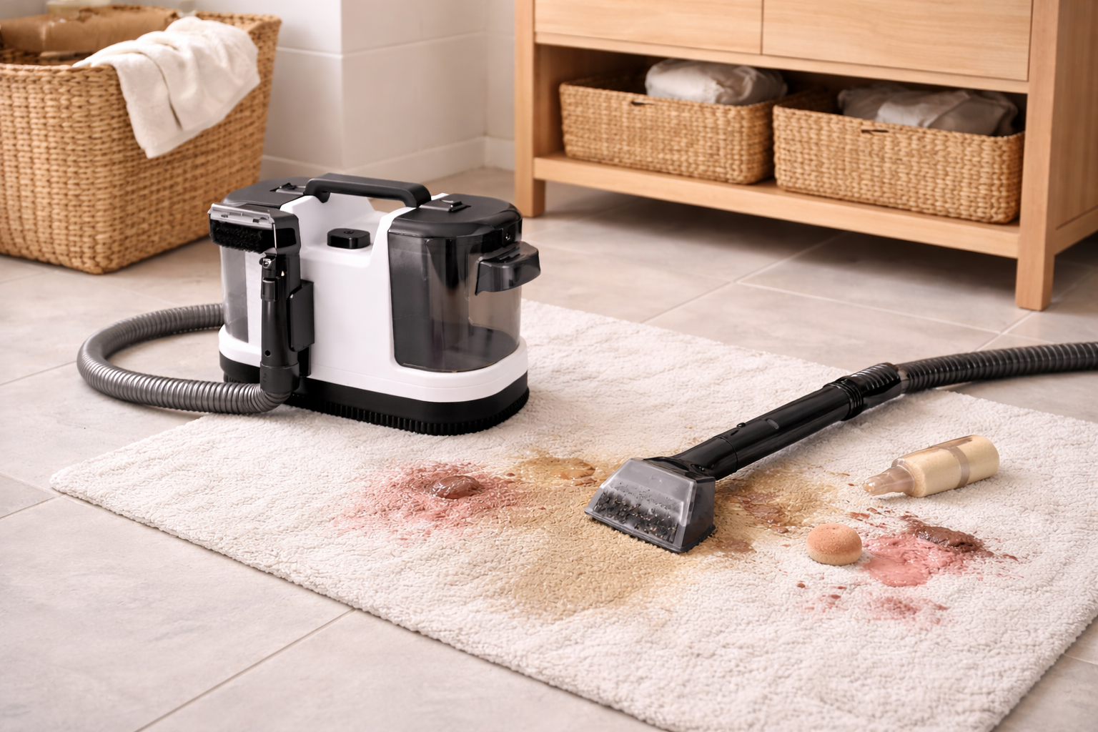 Portable Bathroom & Makeup Spill Rug Cleaner