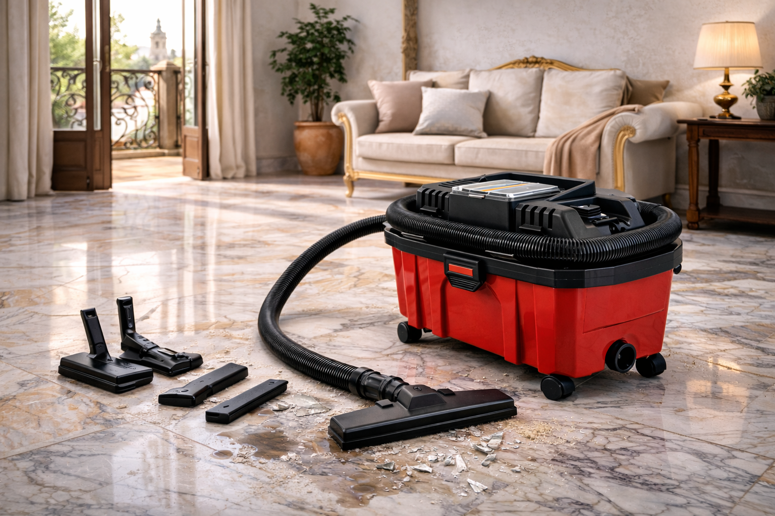 Premium Wet Dry Vacuum Cleaner for Marble Floors & Delicate Hard Surfaces