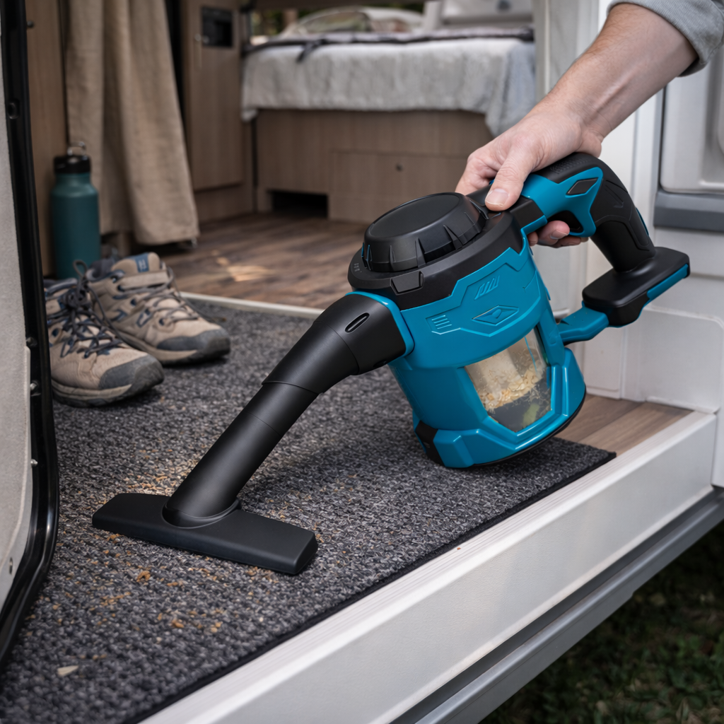Cordless RV Vacuum Cleaner – Handheld Entry Mat & Camper Floor Cleaner