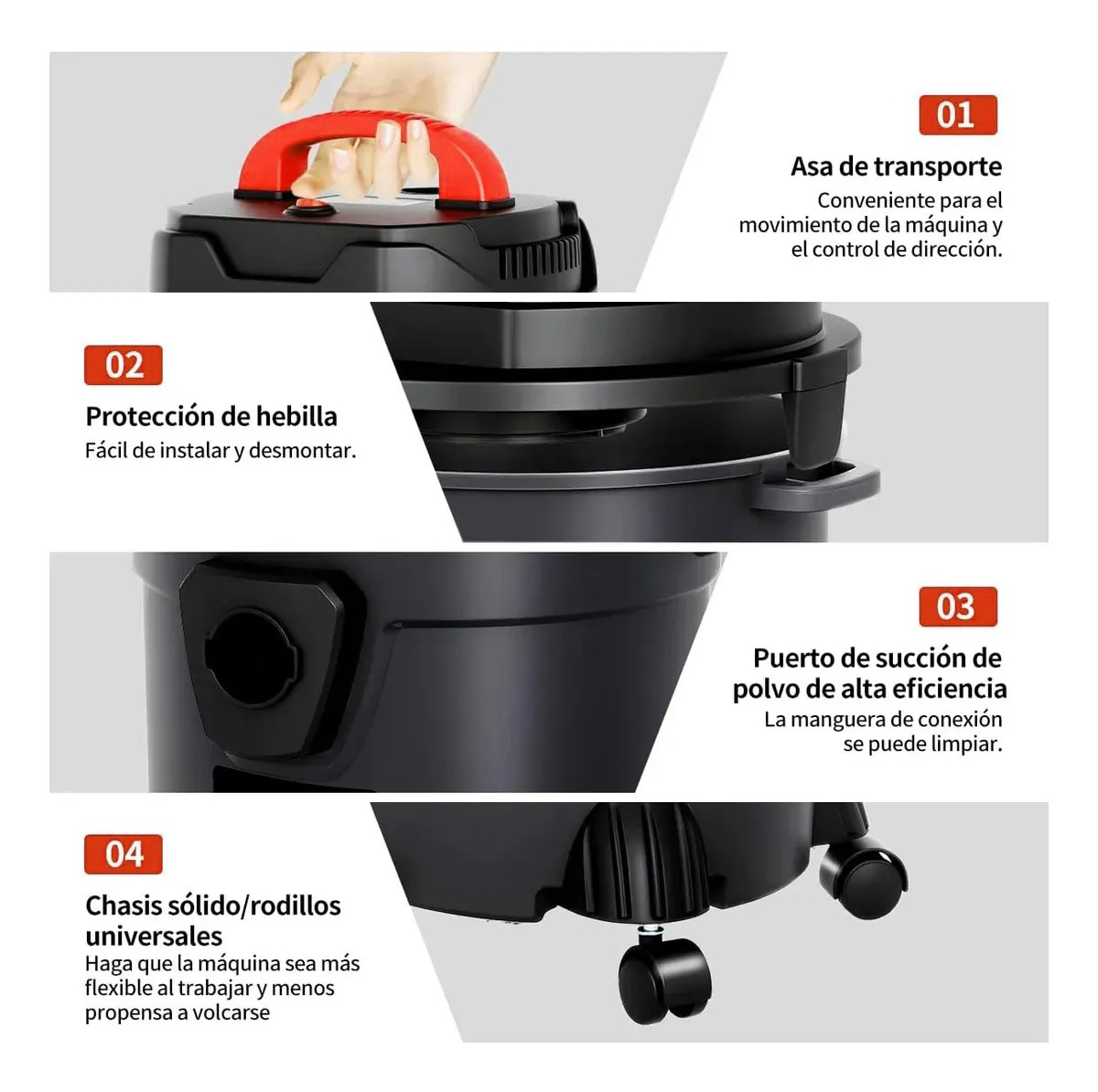 110V Wet & Dry Industrial Vacuum Cleaner 15–30L, 2000W, Heavy Duty for Home, Car & Construction