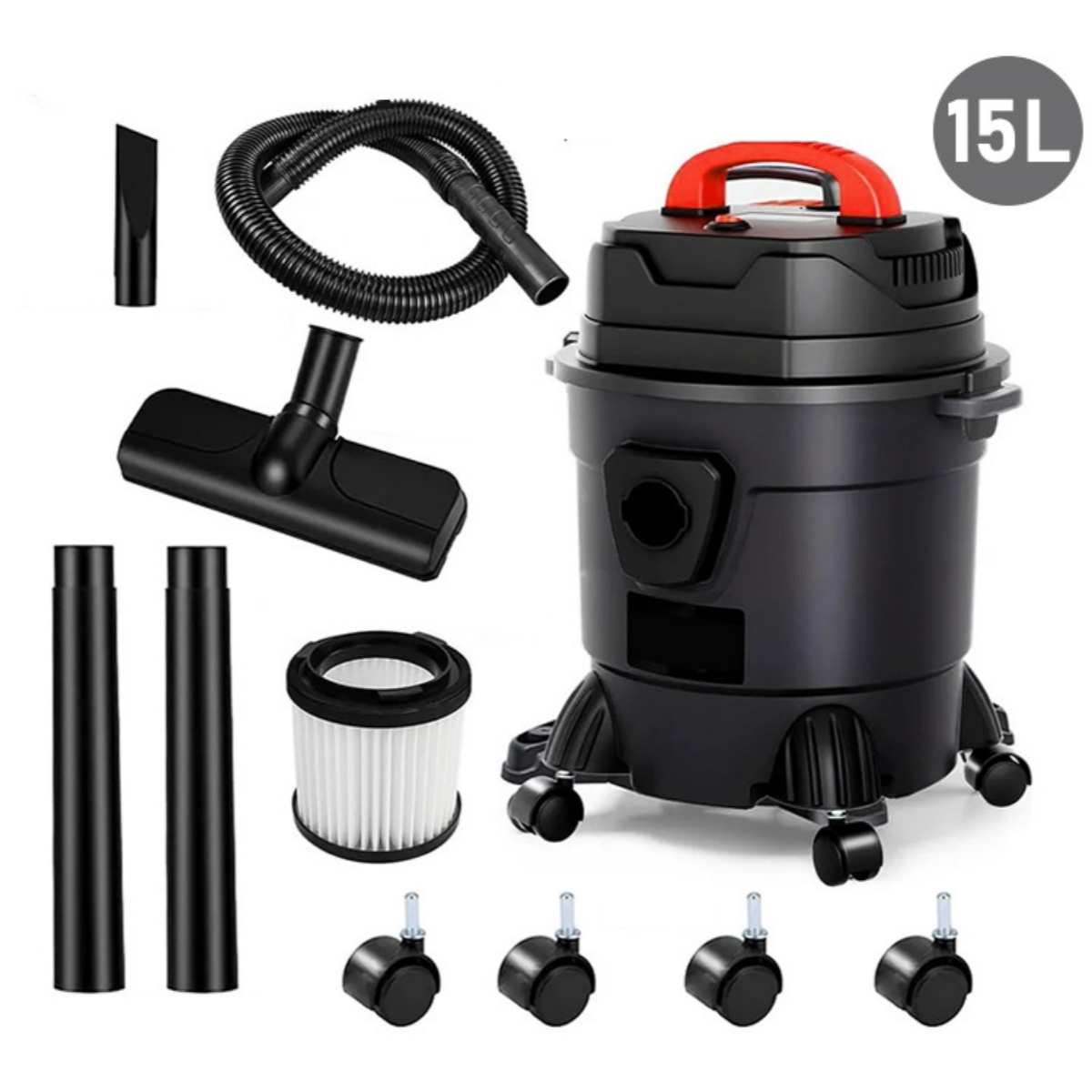 110V Wet & Dry Industrial Vacuum Cleaner 15–30L, 2000W, Heavy Duty for Home, Car & Construction