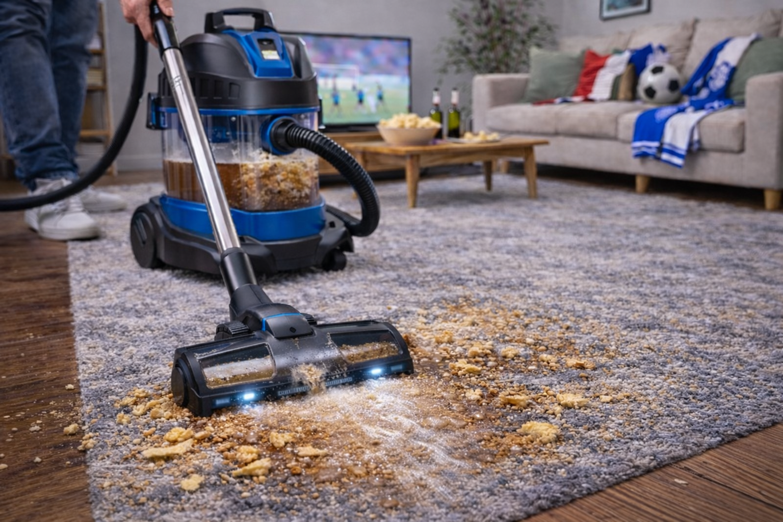 LX-VC-D30L-BL Living Room Wet Dry Vacuum Cleaner for Snack Crumbs and Daily Carpet Cleaning