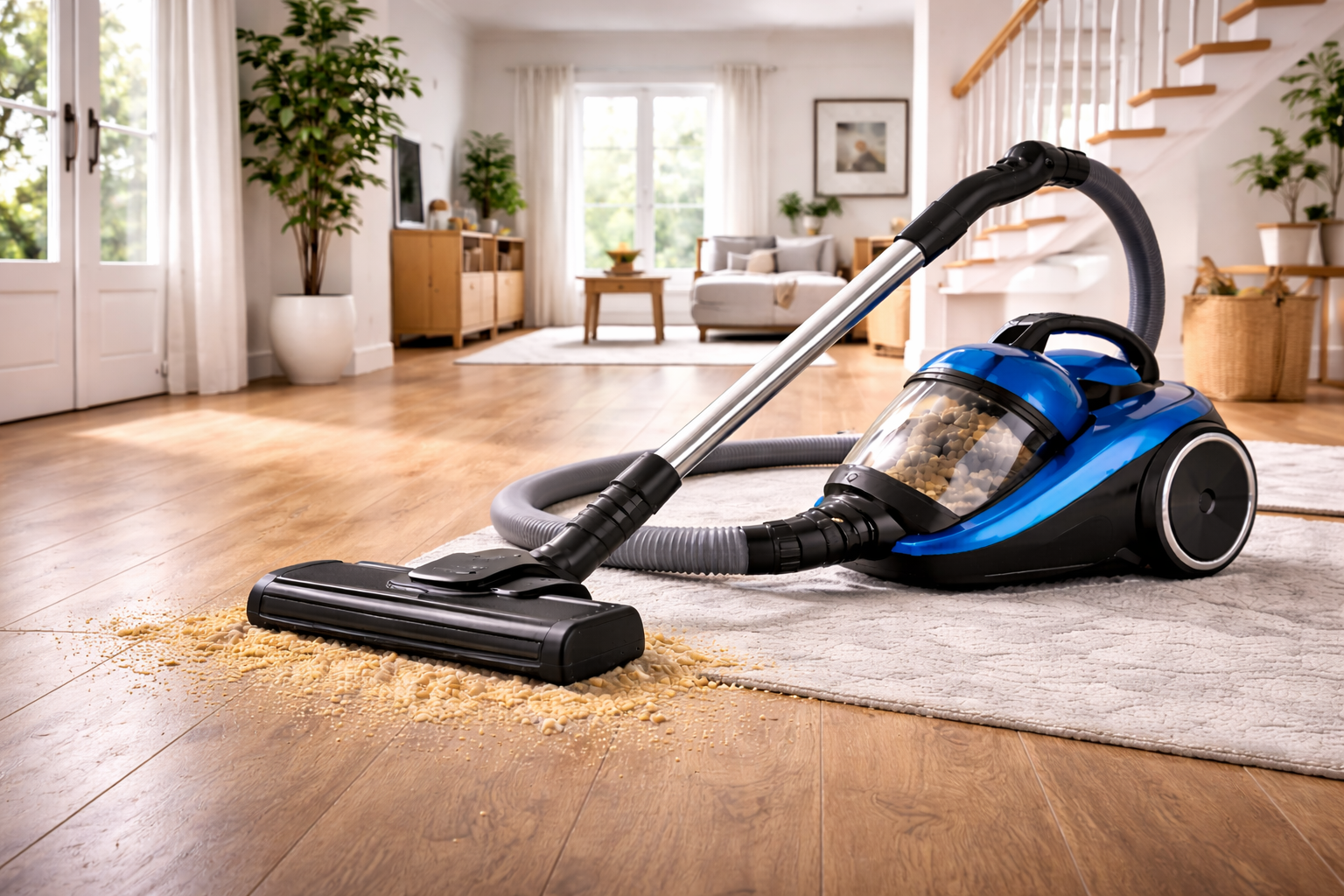 Dual-Surface Vacuum Cleaner for Living Room with Crumb & Debris Control
