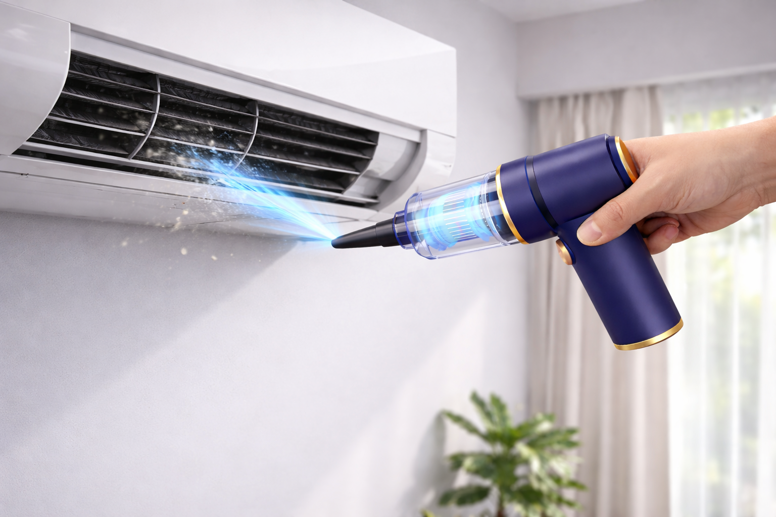 LX-CVC-BS50 Cordless Air Conditioner Vent Air Duster for Home HVAC Cleaning