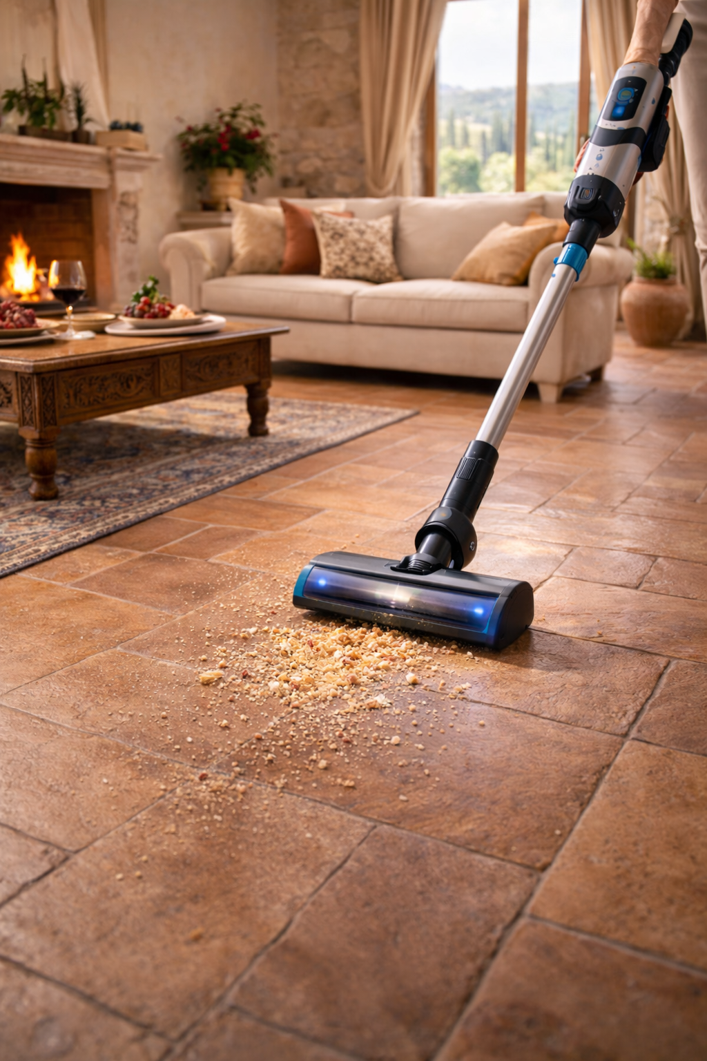 Outdoor-Friendly Cordless Vacuum Cleaner with LED for Balcony and Patio