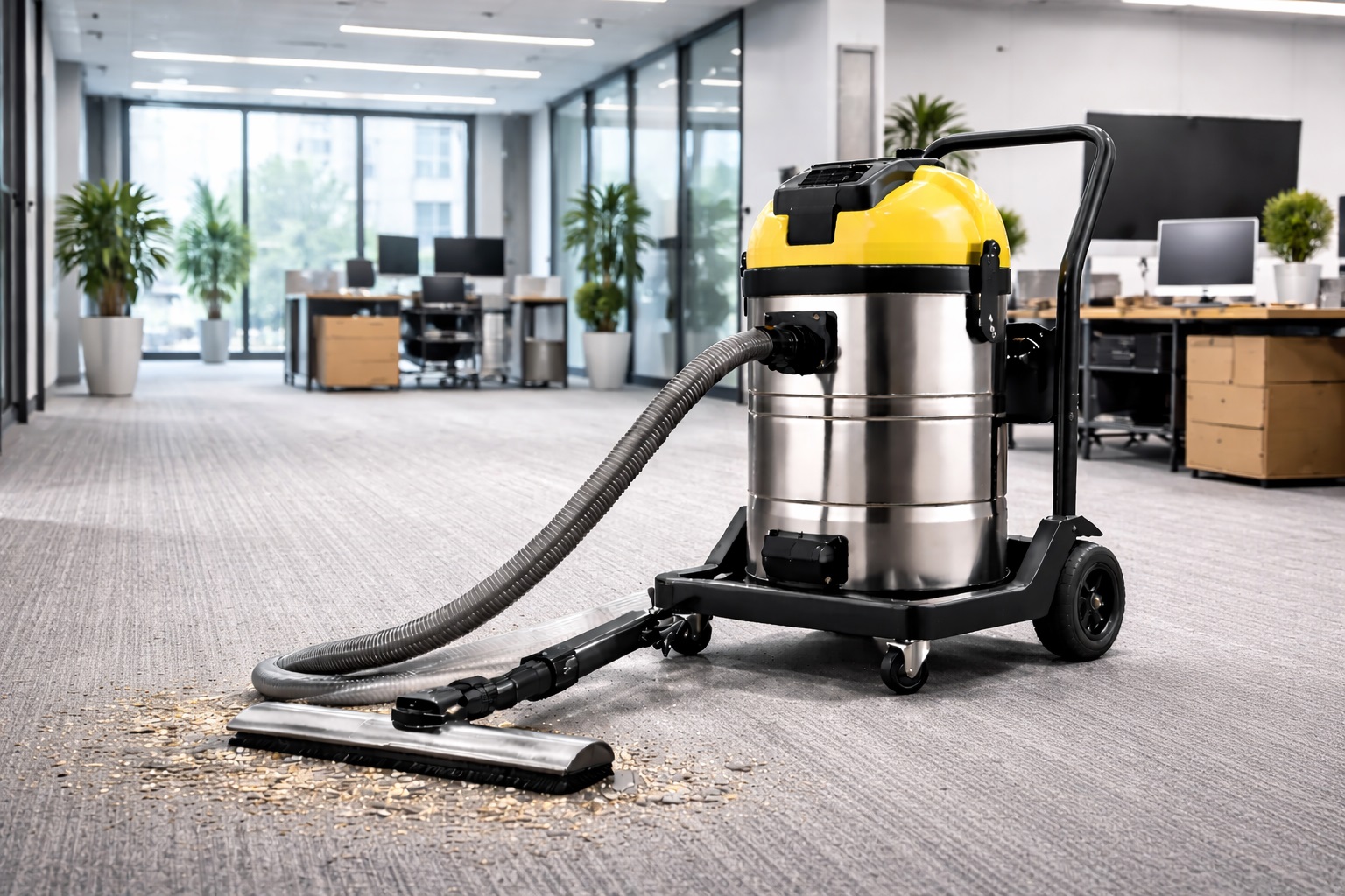 Office Commercial Vacuum Cleaner – Stainless Steel Wet & Dry Industrial Carpet Cleaning Machine
