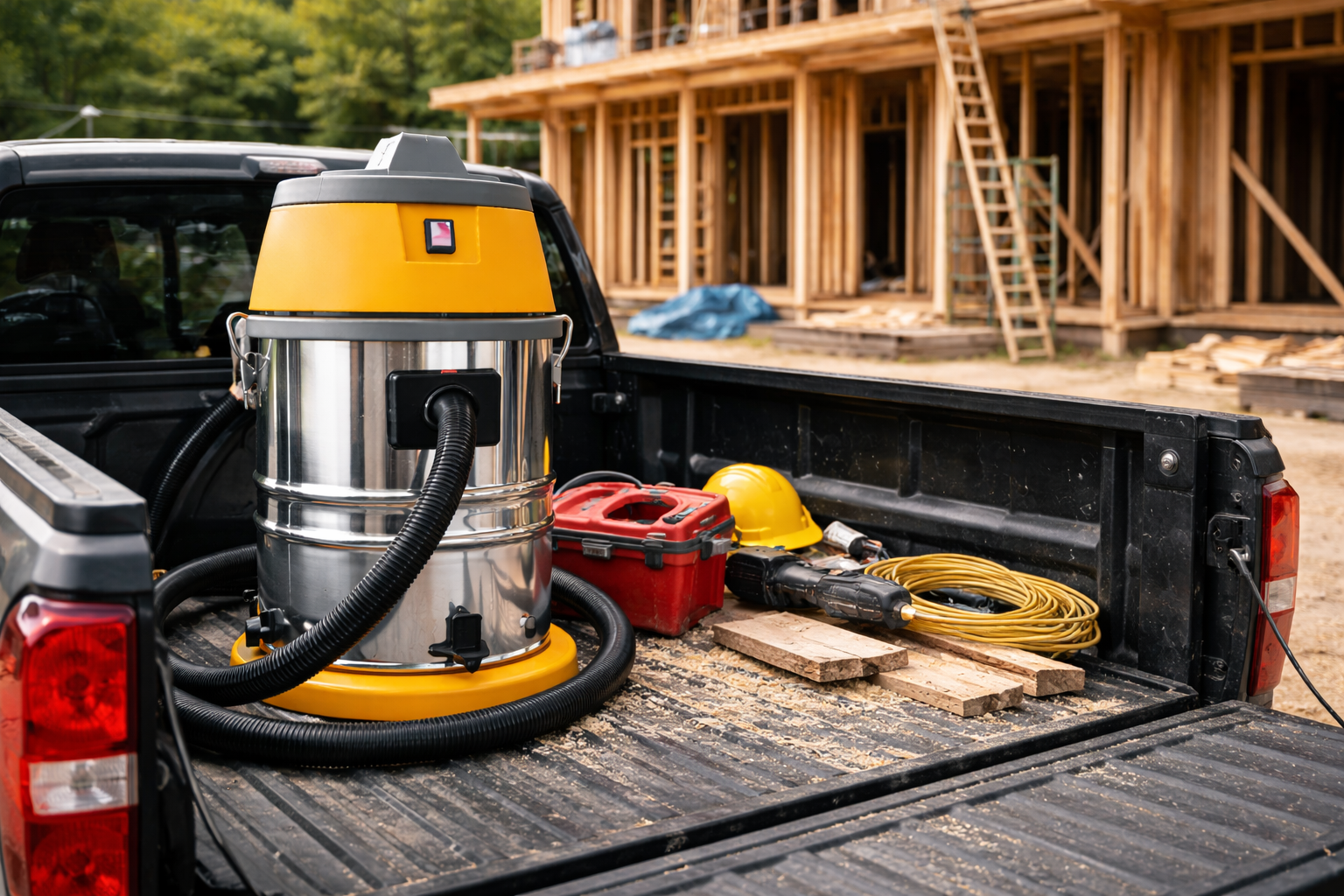 Mobile Jobsite Wet and Dry Vacuum Cleaner – Durable Industrial Grade for Construction Transport