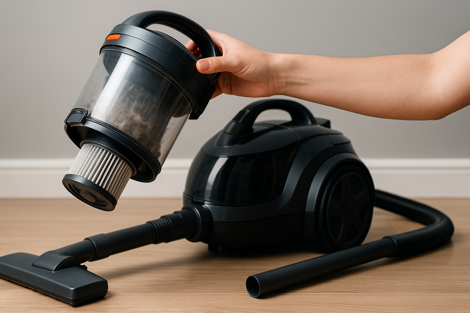 A10 Self-Cleaning Canister Vacuum Cleaner with Washable HEPA Filter & Large Dustbin