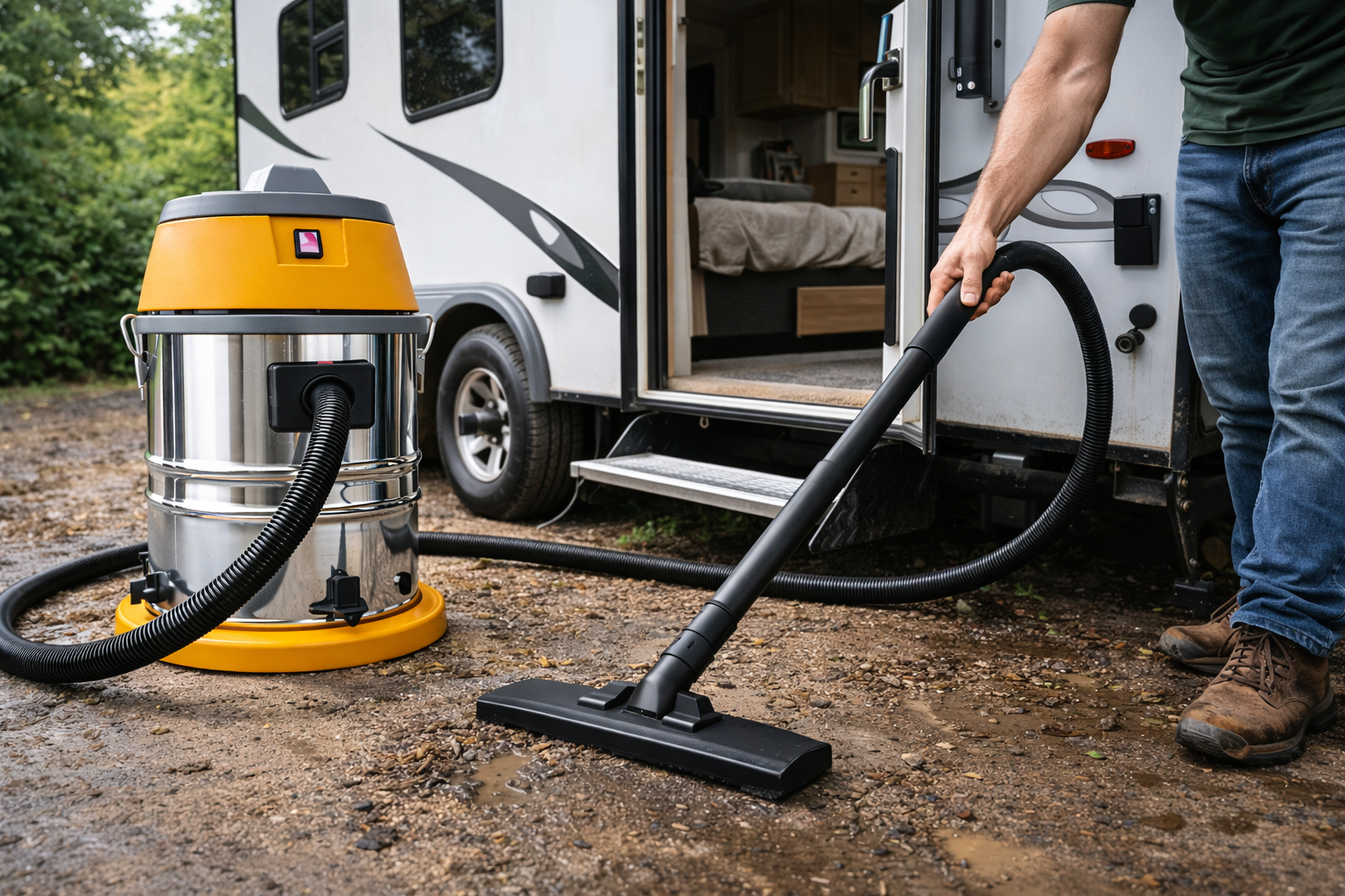 RV and Outdoor Wet Dry Vacuum – Portable Cleaner for Travel, Camping and Mud