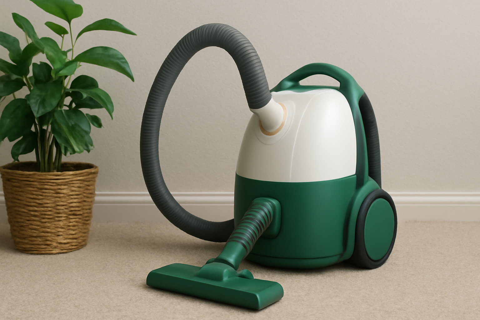 A11 Eco-Friendly Canister Vacuum – Green and White Design for Sustainable Home Cleaning