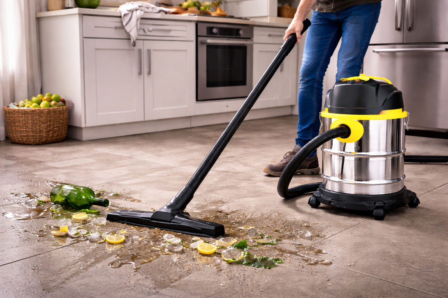30L Kitchen Wet and Dry Vacuum Cleaner for Liquid Spills and Messes