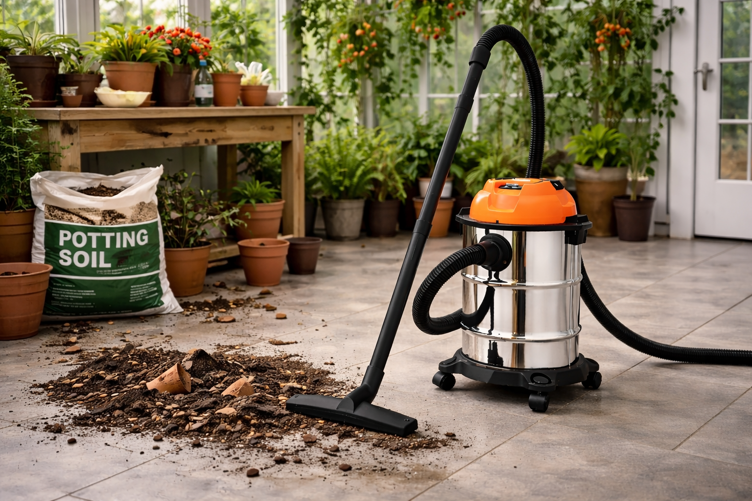 Wet and Dry Vacuum Cleaner for Gardening, Home, and Workshop Use