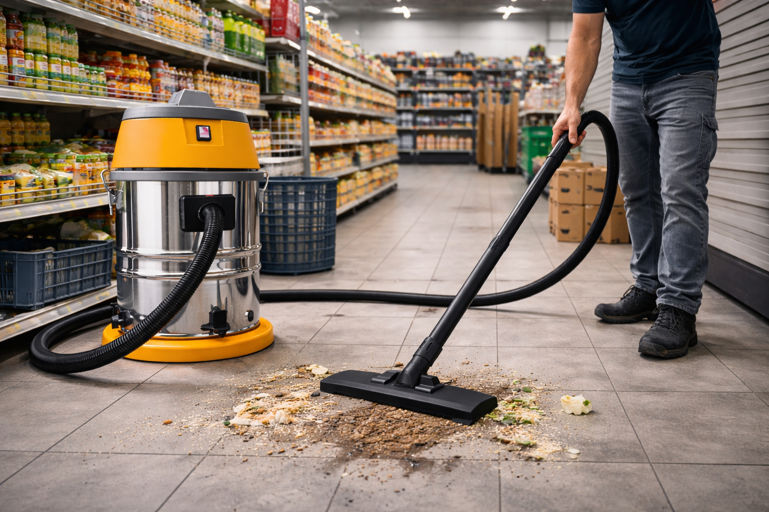 Supermarket Commercial Wet Dry Vacuum Cleaner – Heavy Duty Floor Cleaning