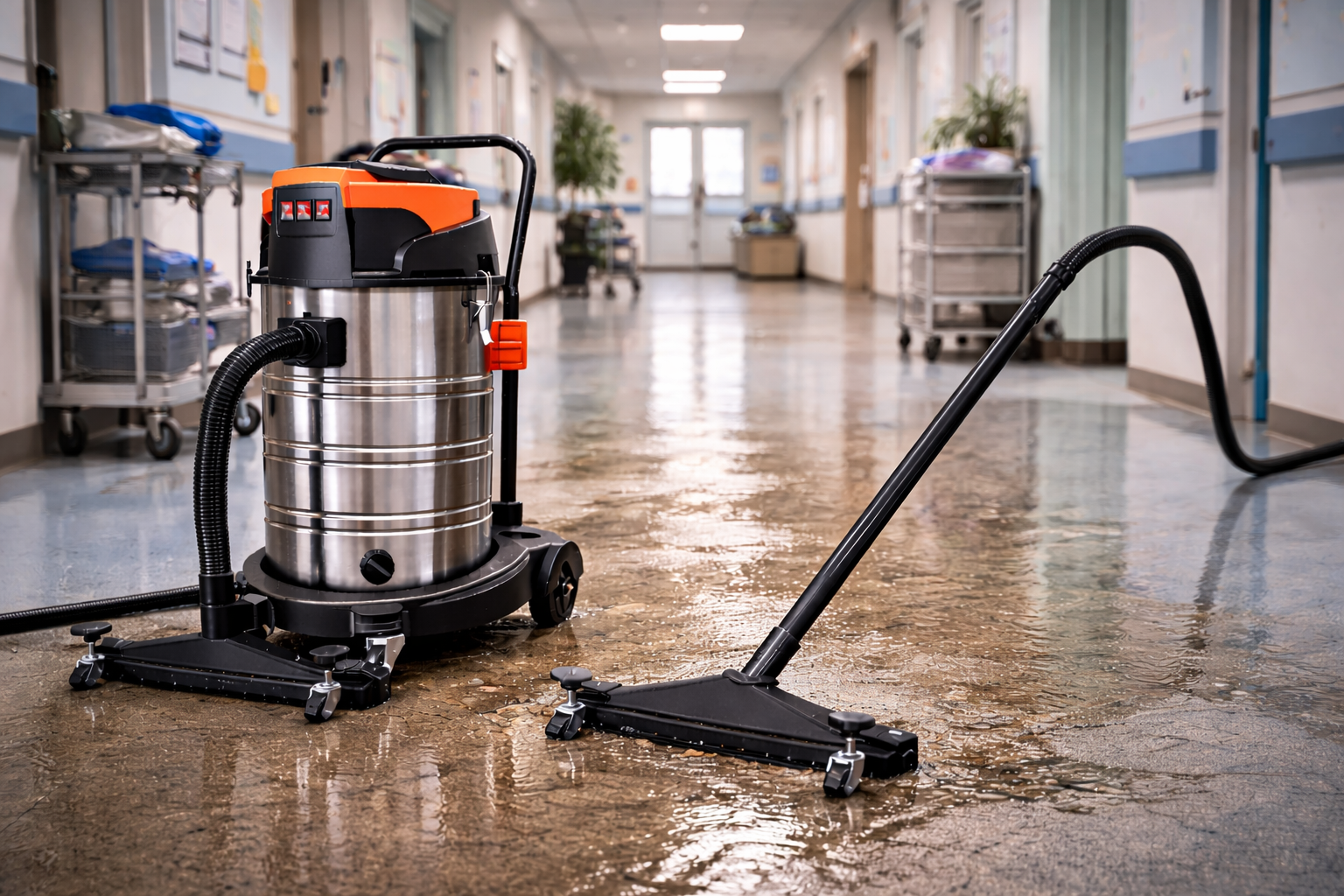 Wet & Dry Vacuum for Hospitals & Healthcare Facilities – 60L Stainless Steel, 2000W