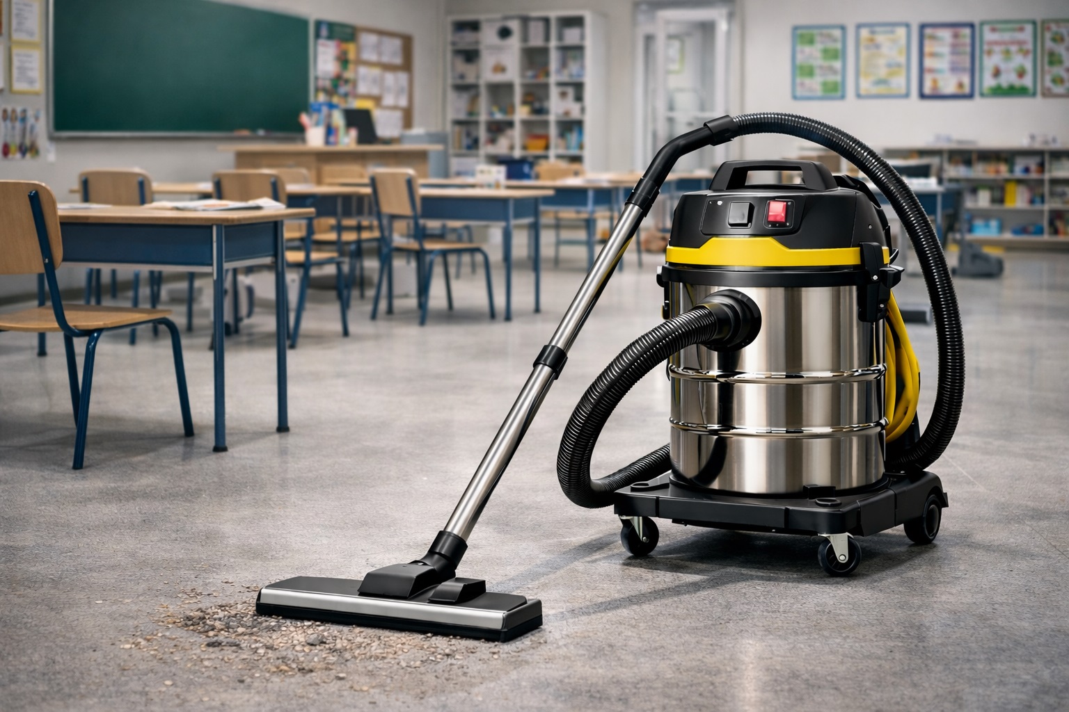 Quiet Stainless Steel Industrial Vacuum Cleaner for Classrooms & Educational Facilities