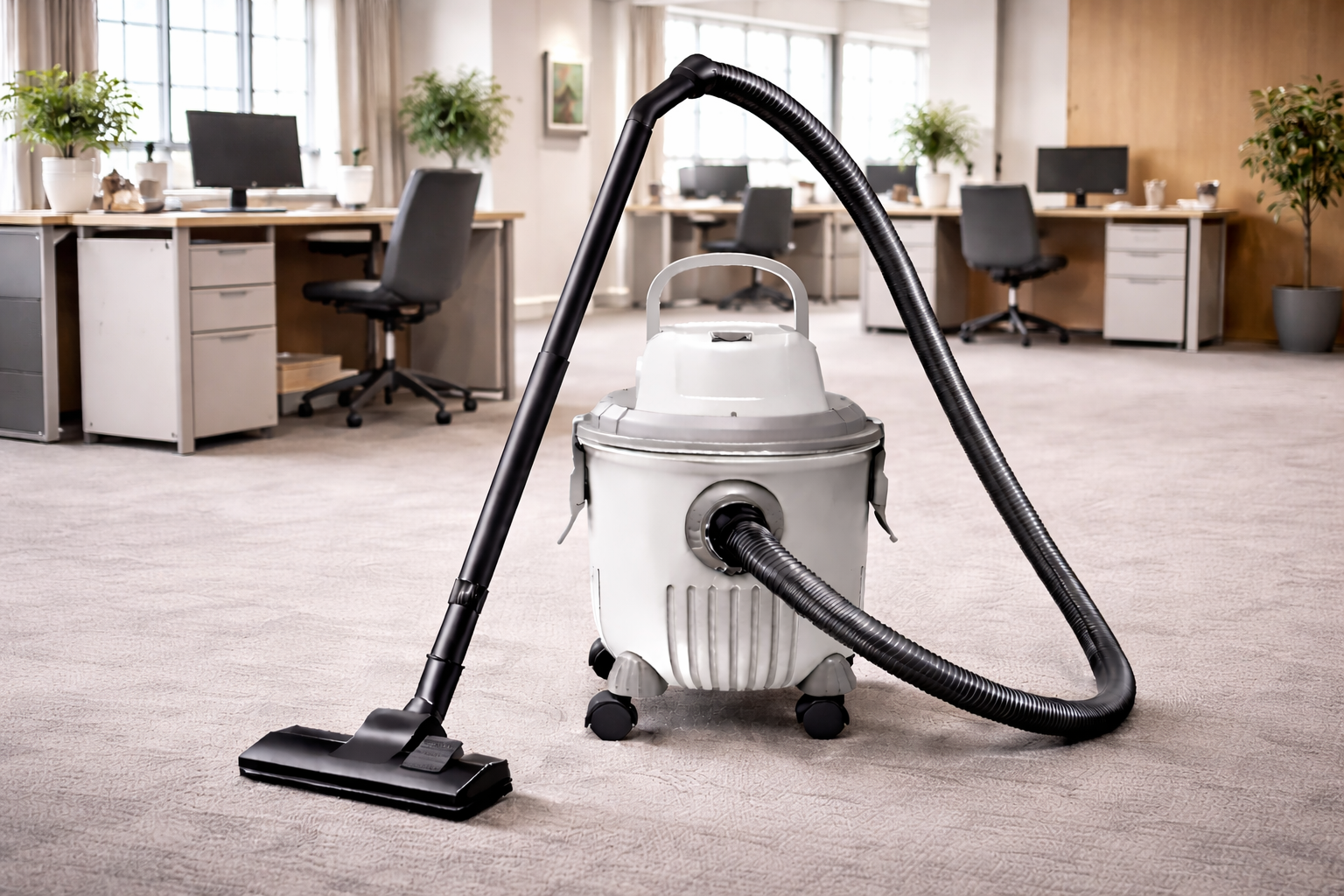 Office Wet and Dry Vacuum Cleaner – Quiet 15L Commercial Canister for Carpet and Floor