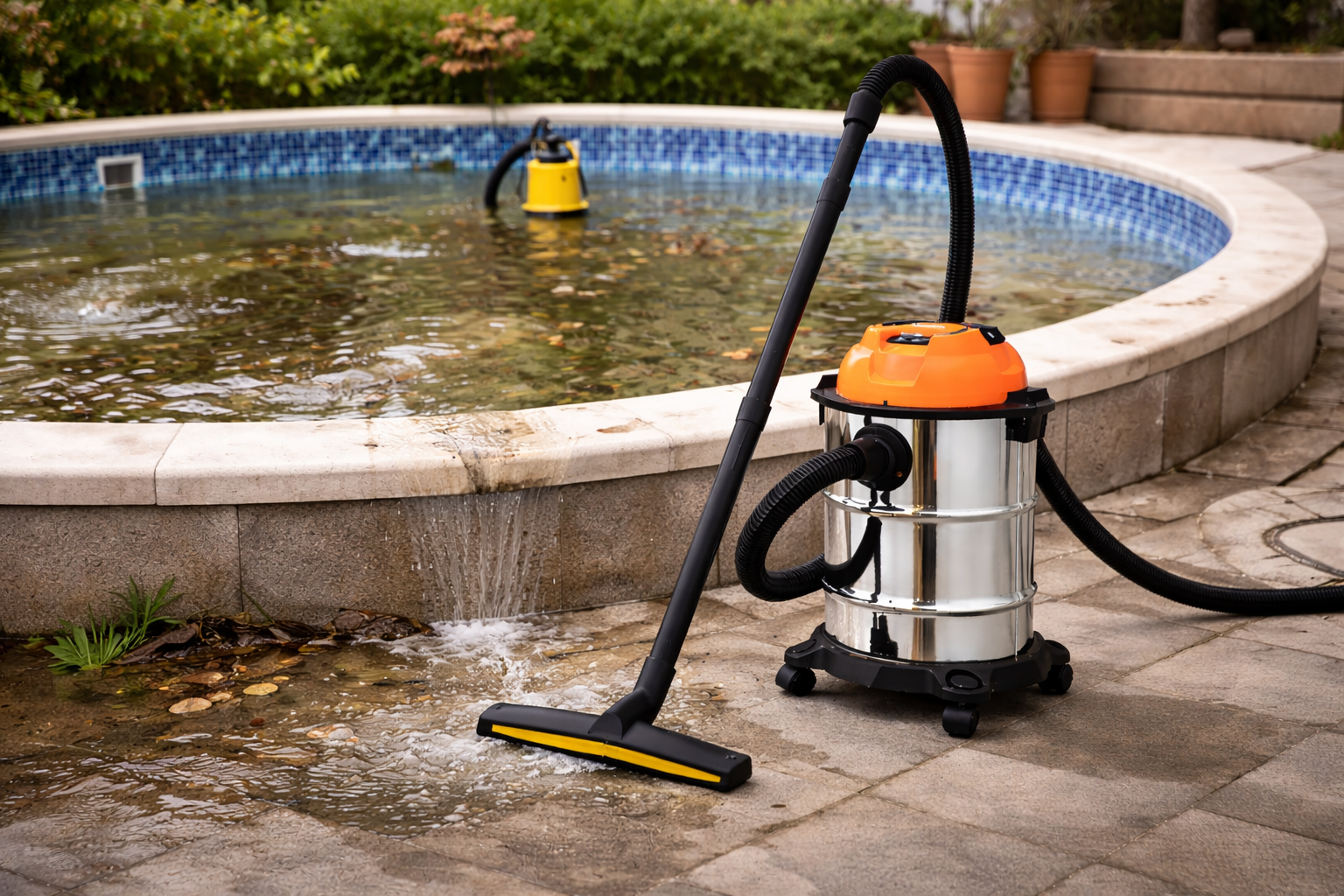 Wet and Dry Vacuum Cleaner for Pool, Garden, and Outdoor Use