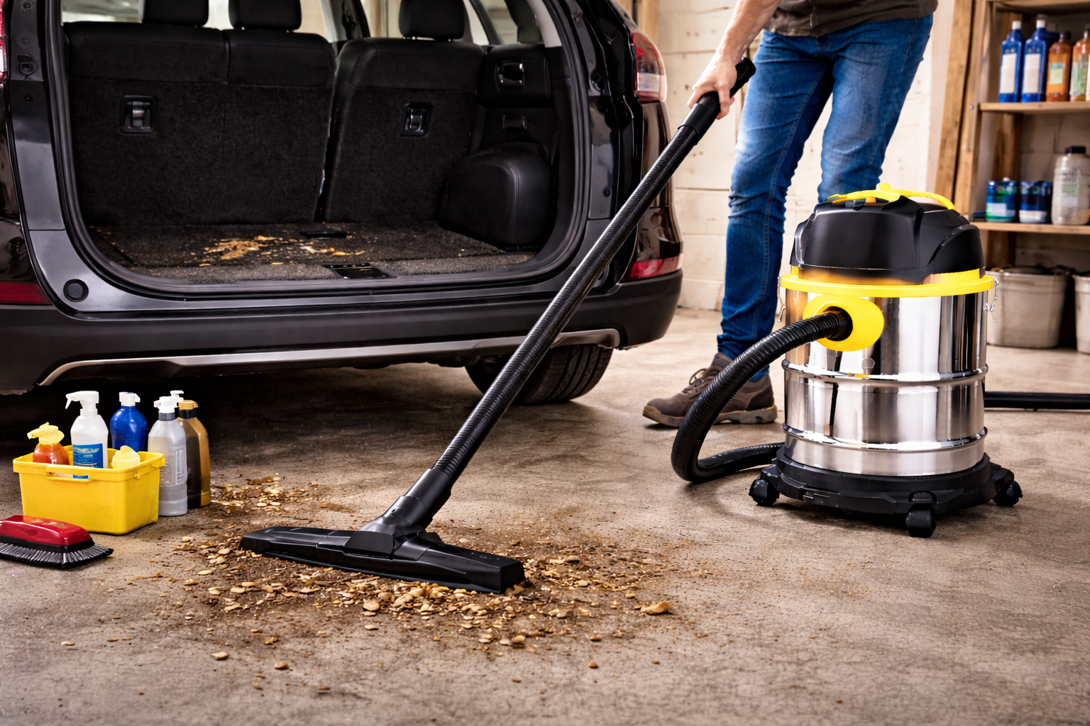Wet and Dry Vacuum Cleaner for Car and Garage Cleaning