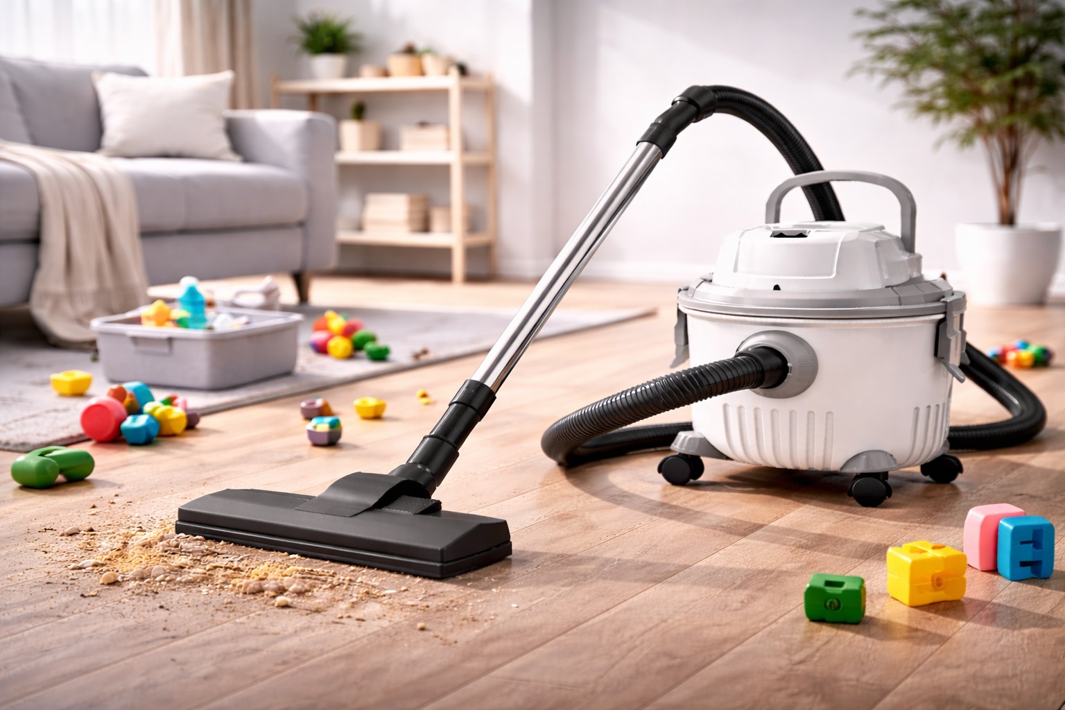 Efficient Wet/Dry Vacuum for Mess-Free Playrooms and Living Spaces