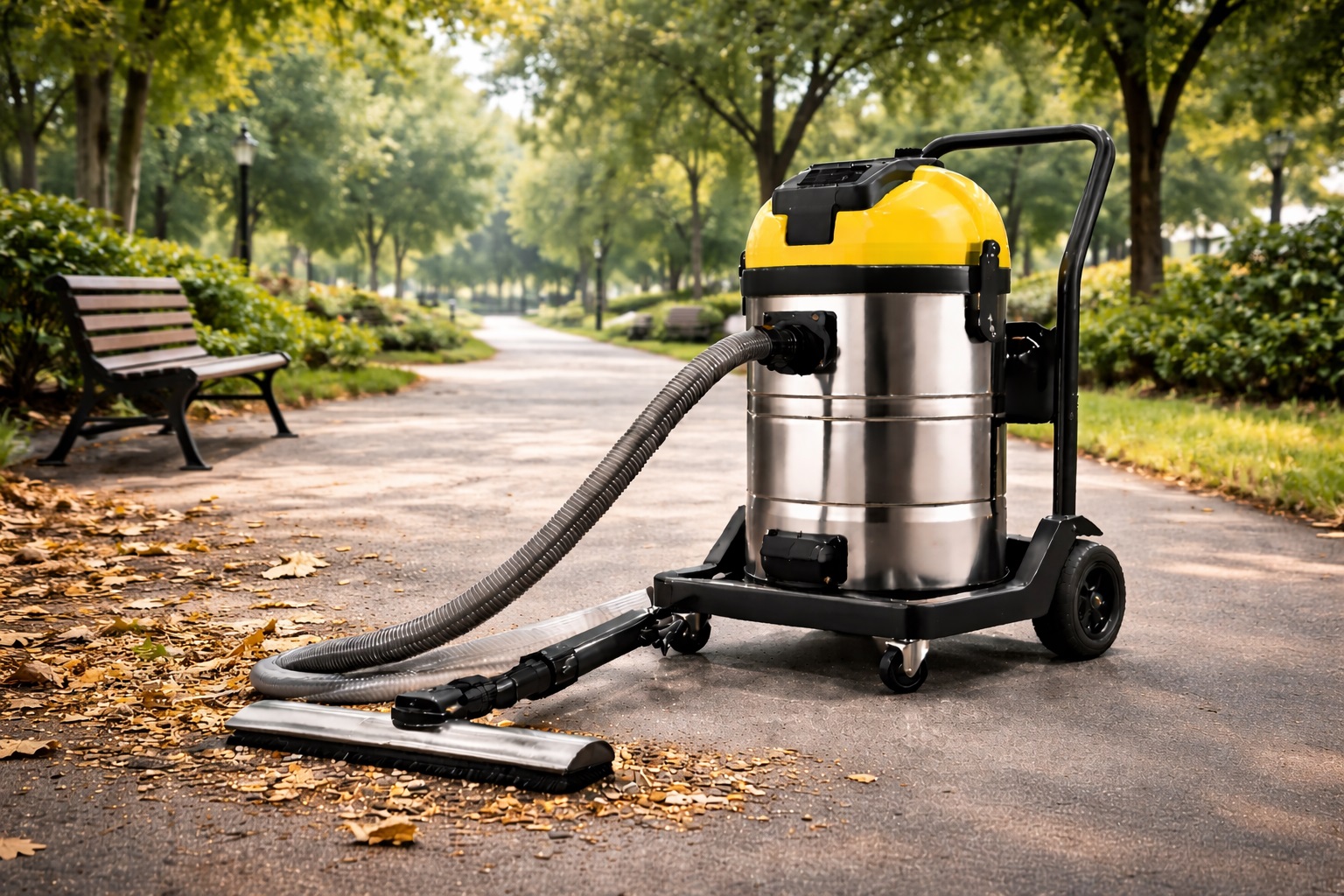 Outdoor Industrial Barrel Vacuum Cleaner for Public Space and Park Debris Cleaning