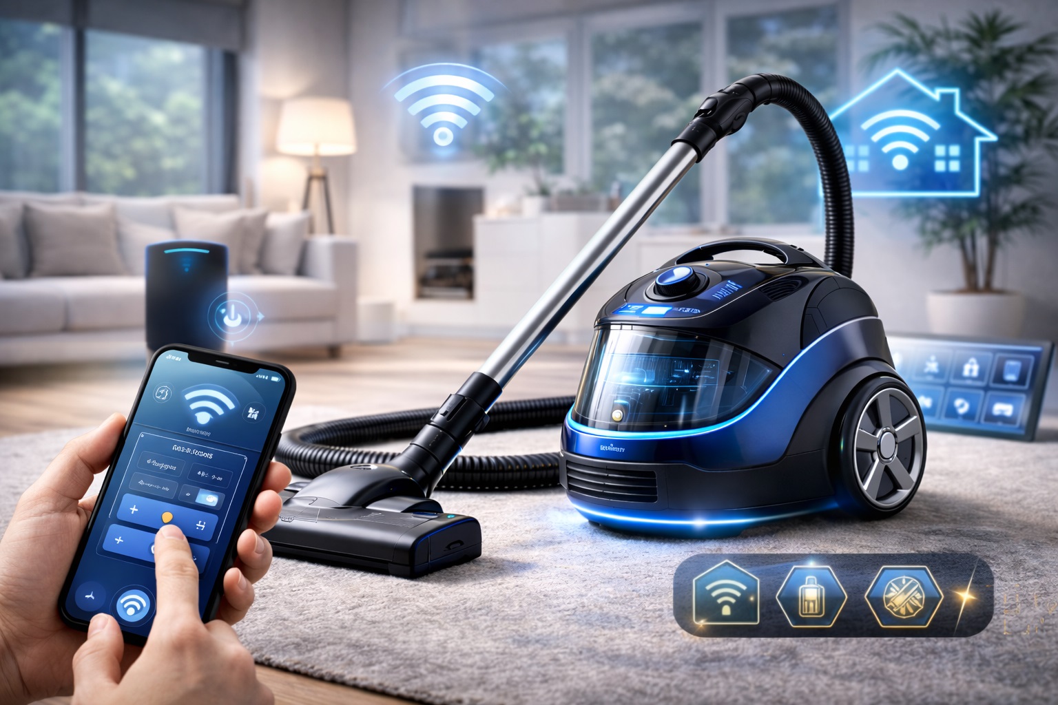 App-Controlled Smart Vacuum Cleaner – Wi-Fi Enabled Canister | 2025 Model