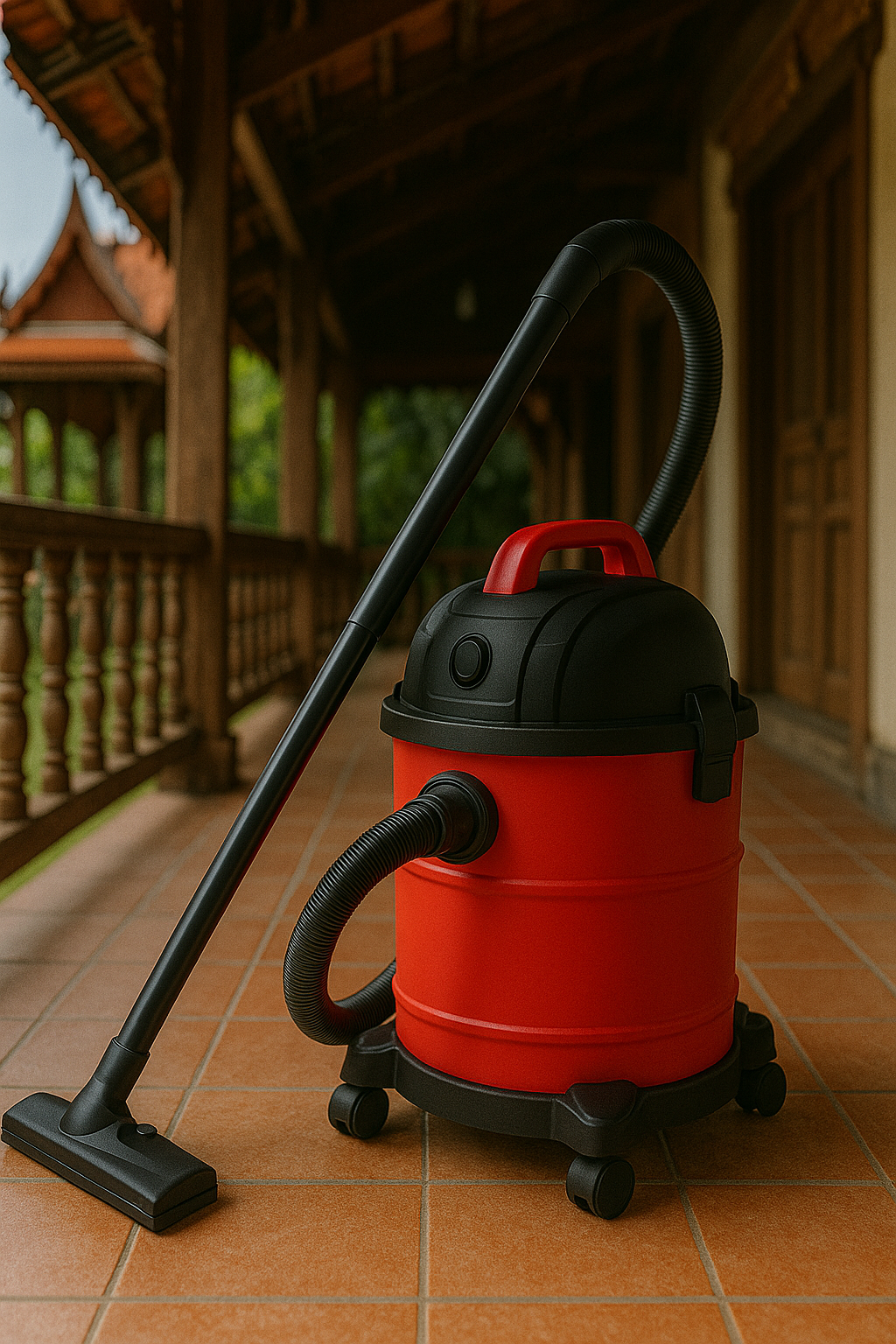 A14 Large-Capacity Wet Dry Vacuum Cleaner - High Suction Durable Red Model