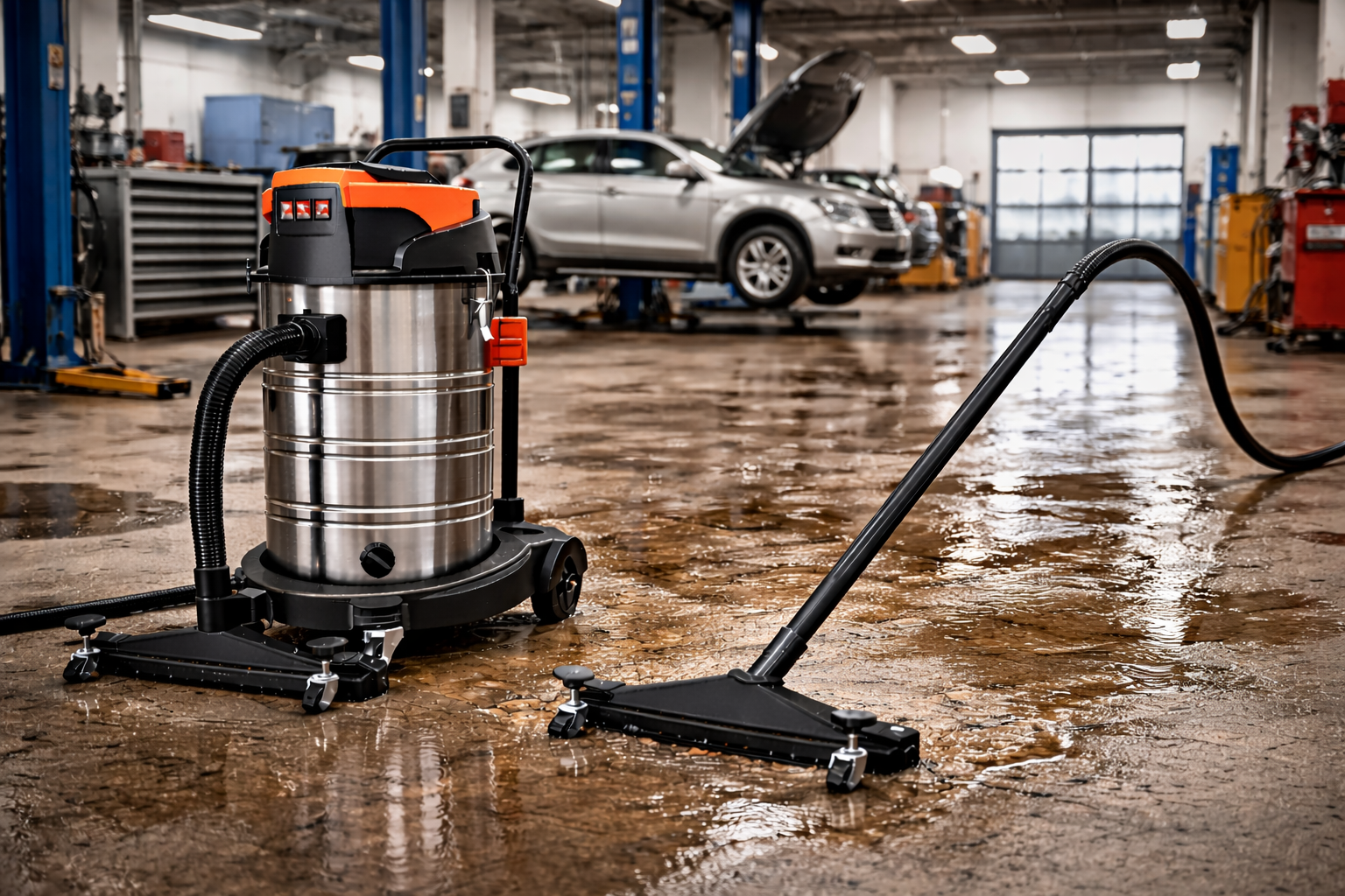 Wet & Dry Vacuum for Auto Shops & Industrial Environments – 60L Stainless Steel, 2000W