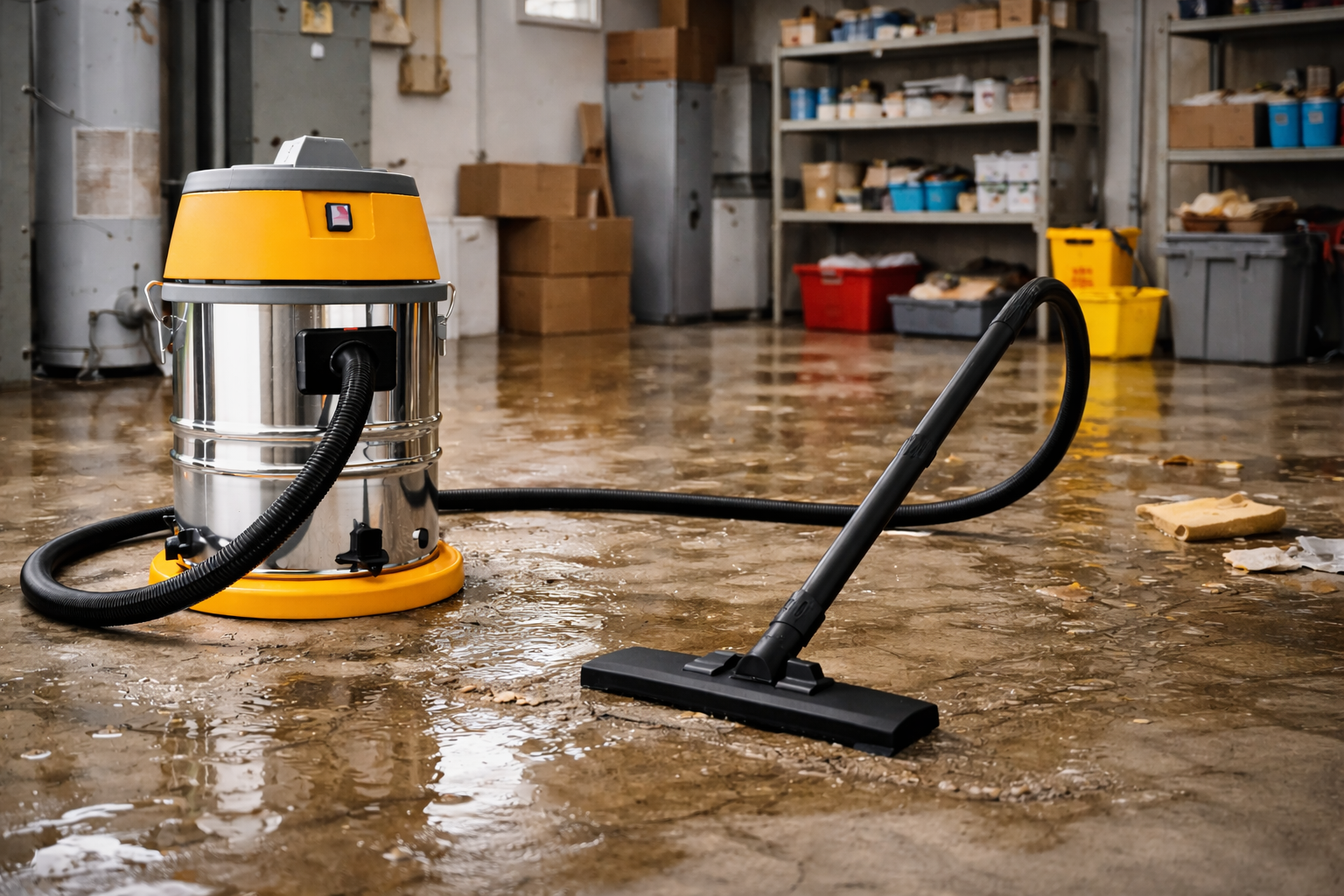Heavy-Duty Wet and Dry Industrial Vacuum Cleaner – Stainless Steel Tank with Powerful Suction