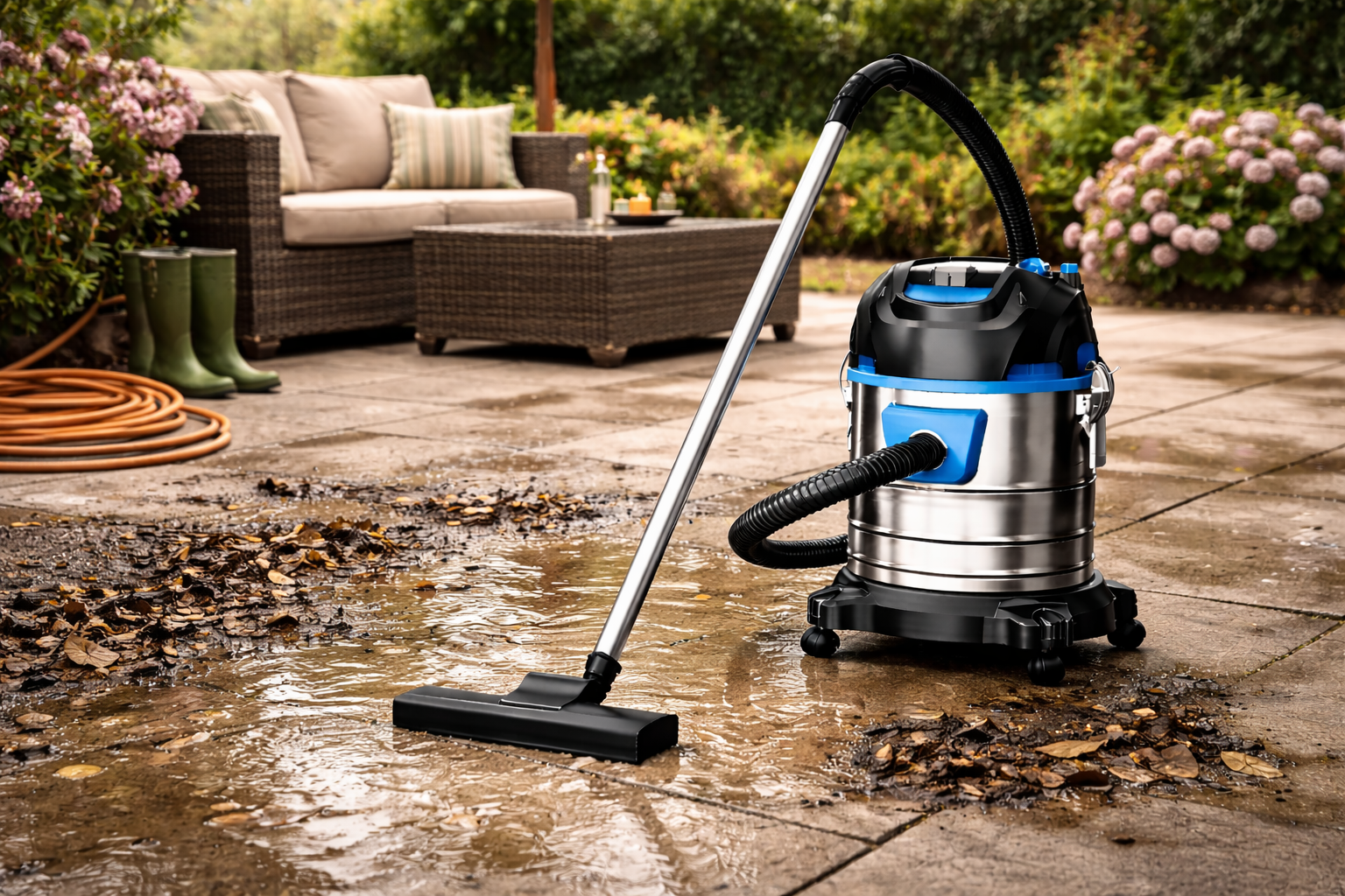 Industrial Wet and Dry Vacuum Cleaner – Outdoor Patio Cleaning