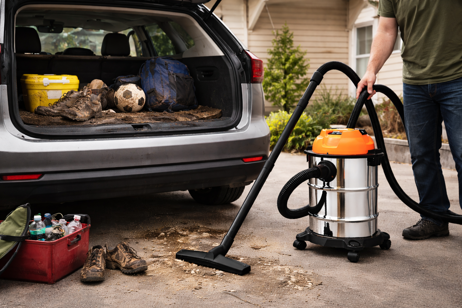 Wet and Dry Vacuum Cleaner for Car, Garage, and Home Use