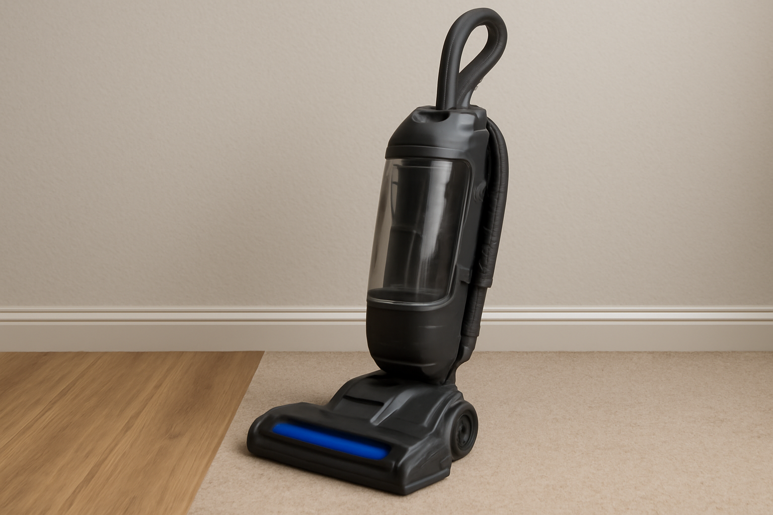A14 Upright Vacuum Cleaner – Modern Gray and Blue Design for Hardwood and Carpet Cleaning