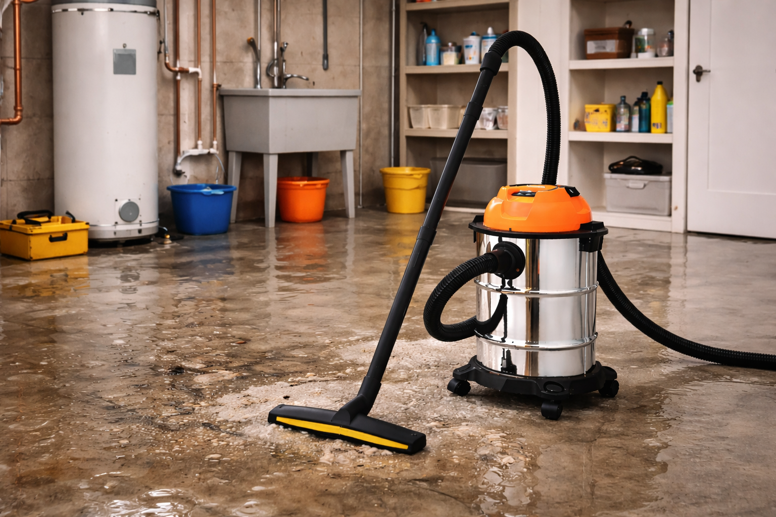 Wet and Dry Vacuum Cleaner for Water Spill, Garage, and Home Use