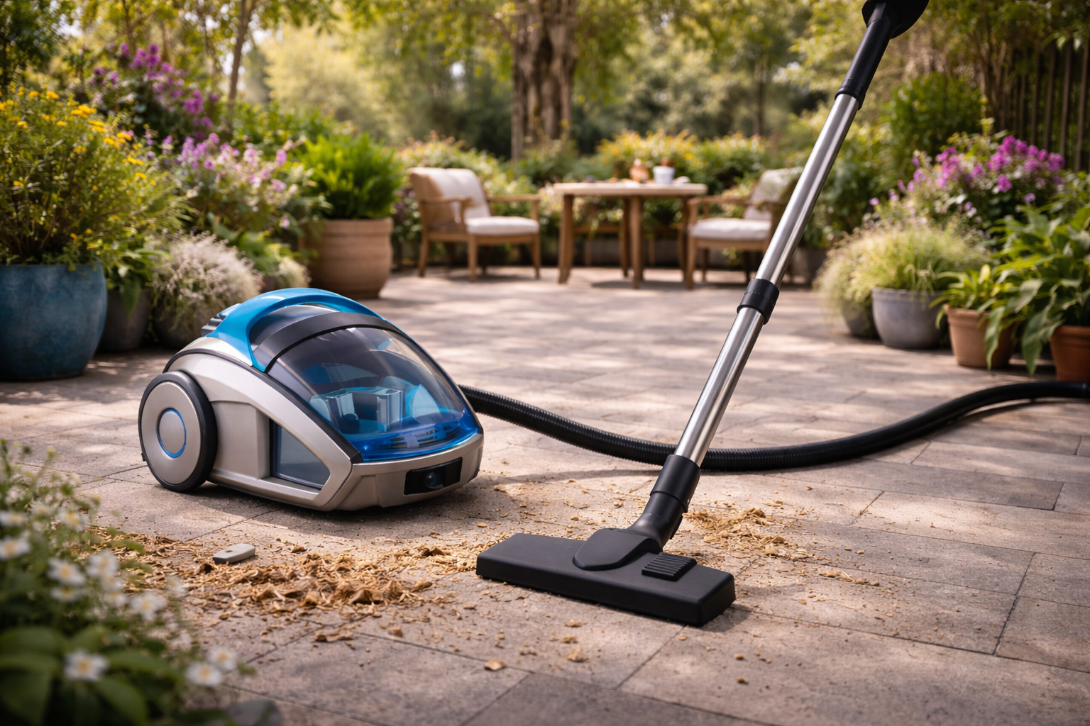 Multi-Surface Canister Vacuum Cleaner with Powerful Suction and Outdoor Cleaning Capability