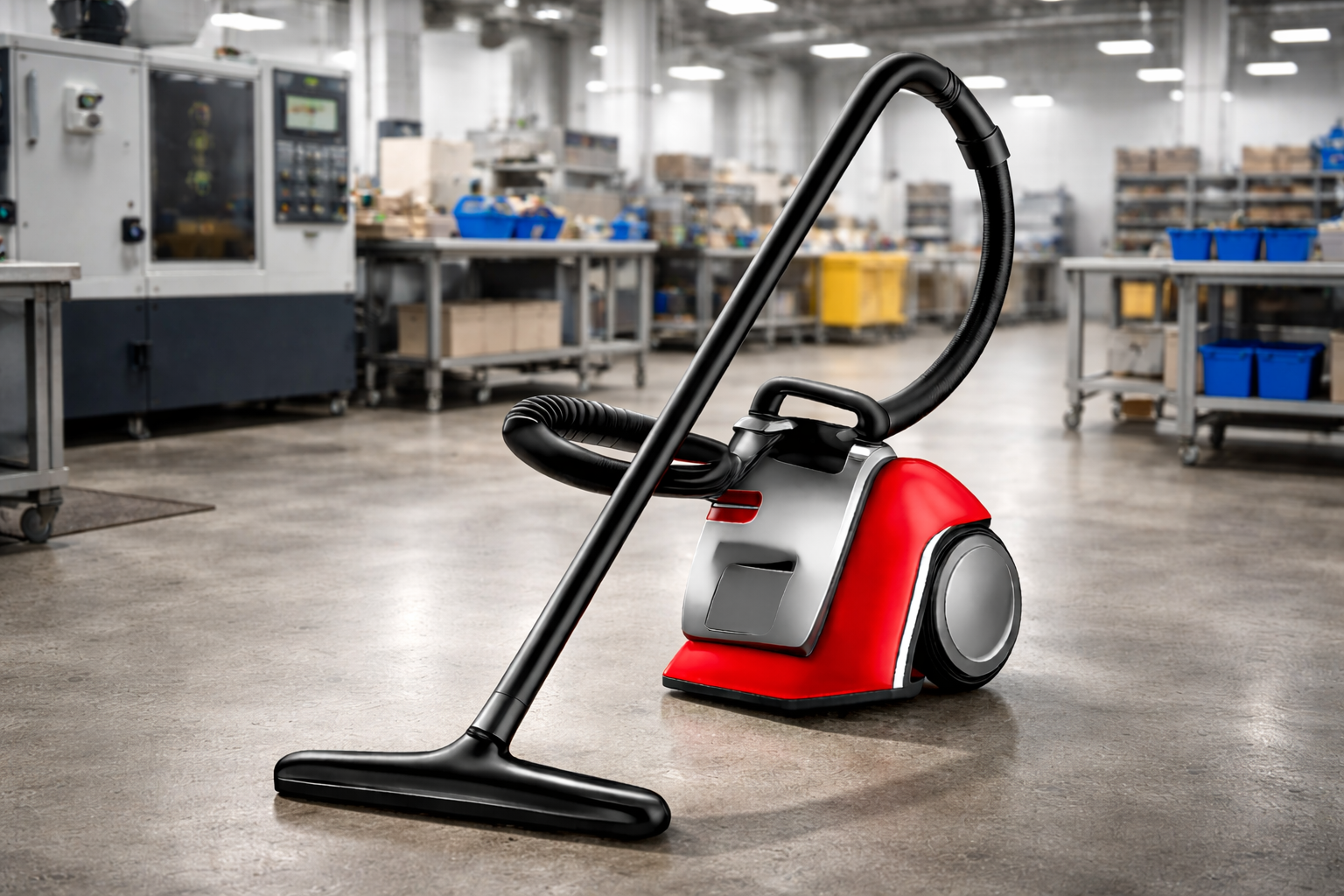 Heavy-Duty Canister Vacuum Cleaner for Industrial Workshops