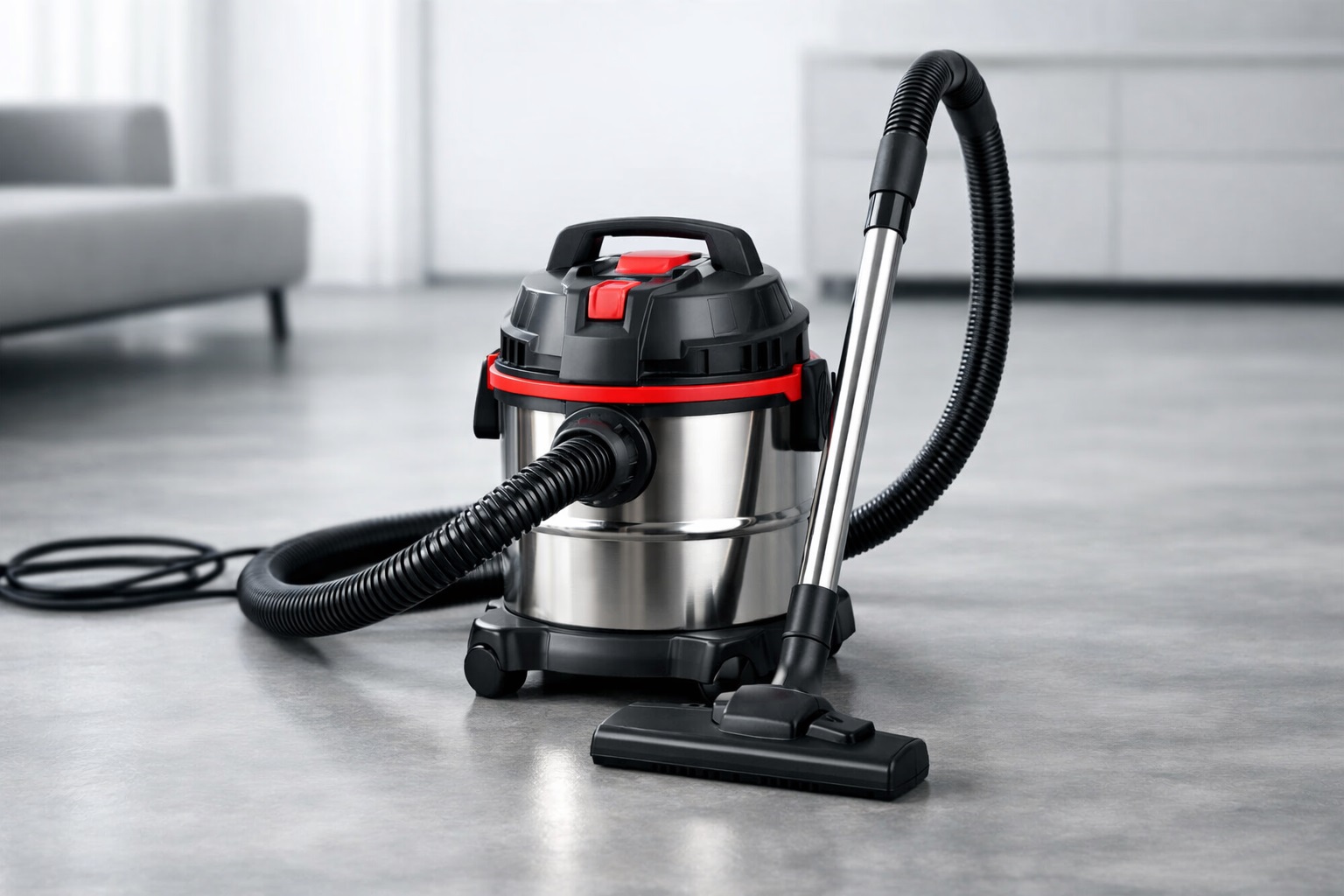Stainless Steel Wet & Dry Barrel Vacuum Cleaner