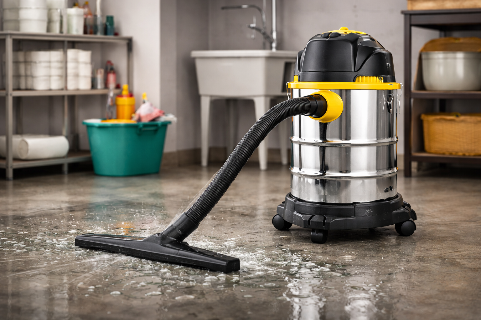 Heavy-Duty 20L Stainless Steel Wet and Dry Vacuum Cleaner with Blower Function