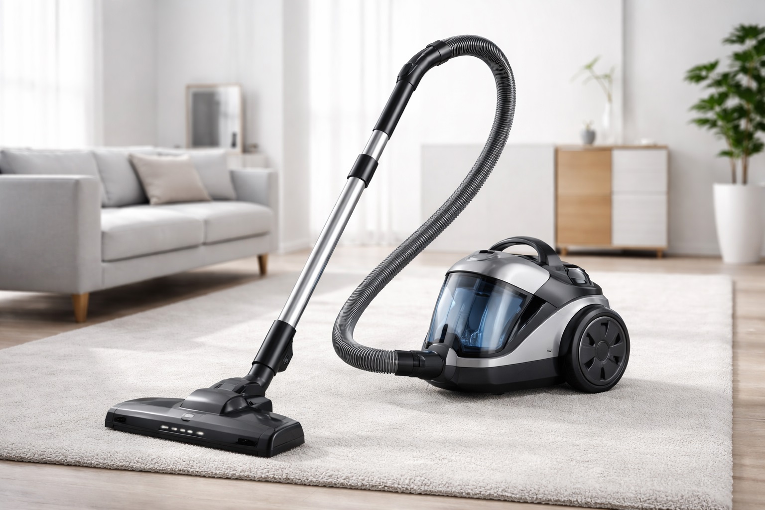 High Suction Bagless Canister Vacuum Cleaner with HEPA Filter for Home Cleaning
