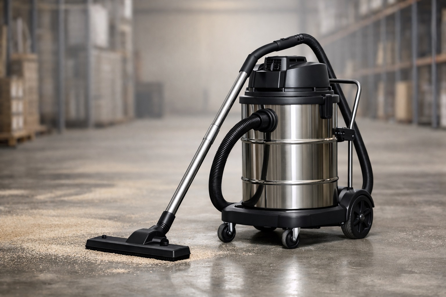 Industrial Stainless Steel Wet & Dry Vacuum Cleaner 60L Heavy Duty Warehouse Dust Collector