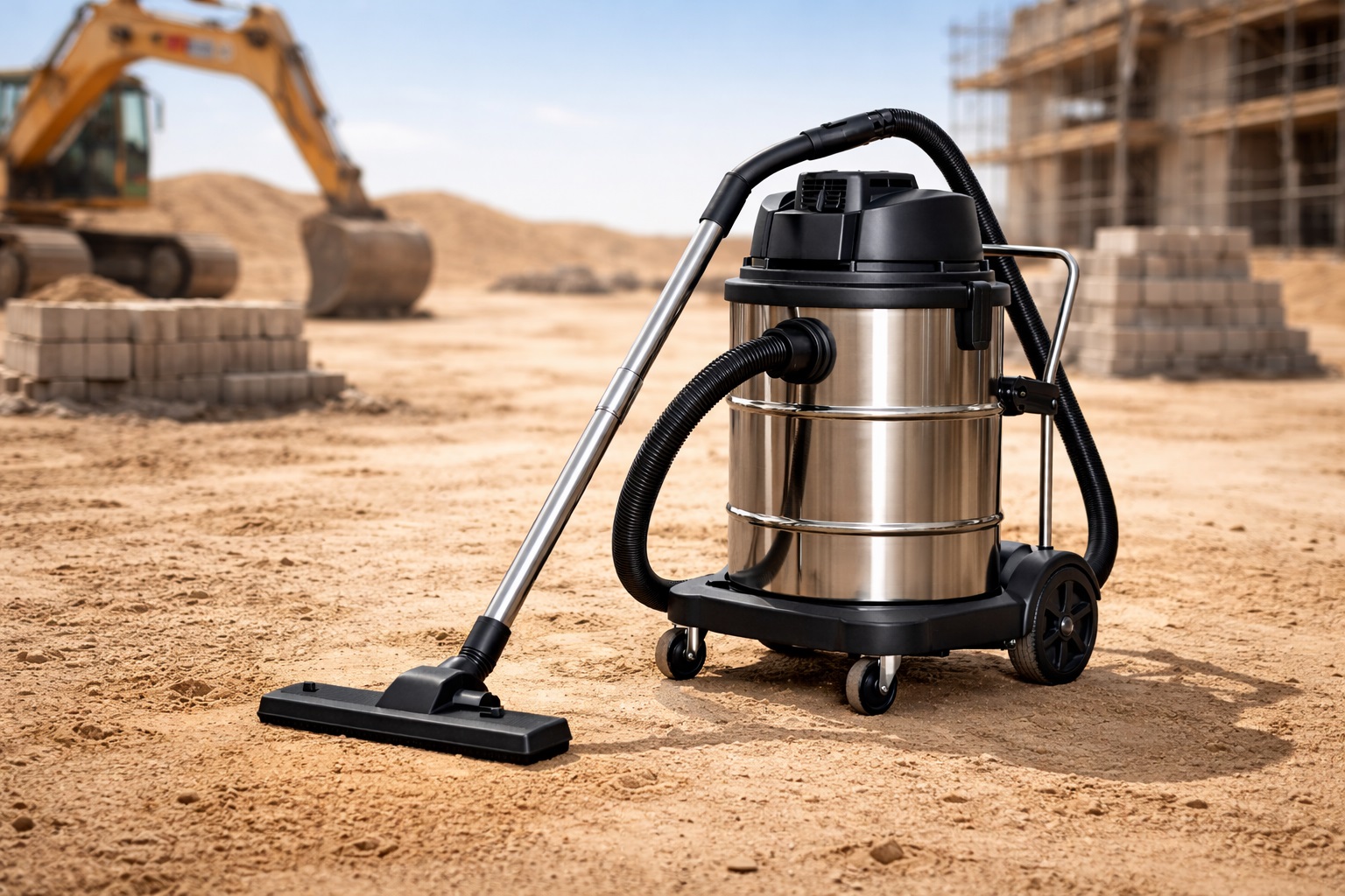 Heavy Duty Industrial Sand & Dust Wet Dry Vacuum Cleaner for Construction Site