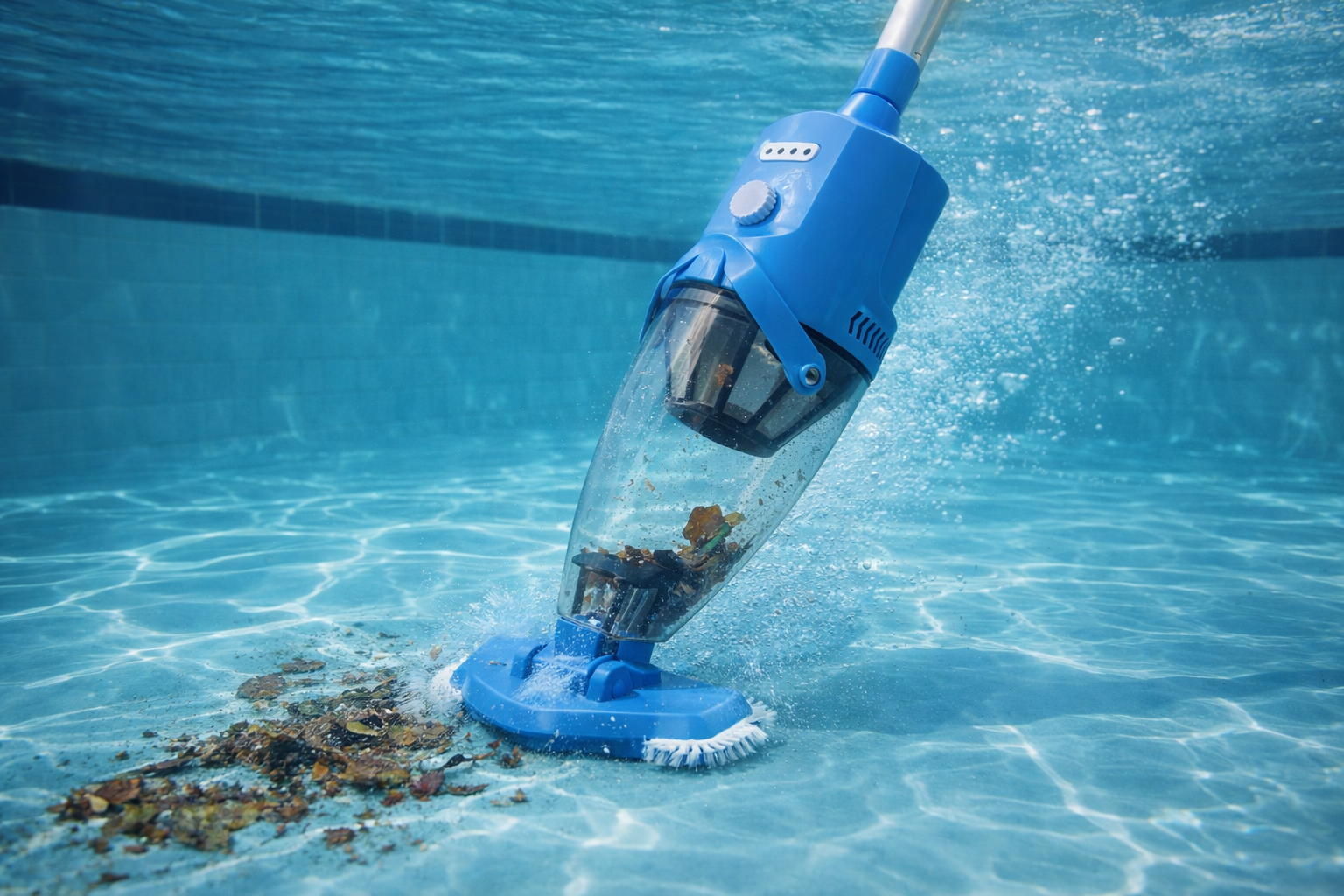 High-Suction Underwater Pool Vacuum Cleaner – Cordless, Rechargeable, Deep Cleaning for Leaves & Debris