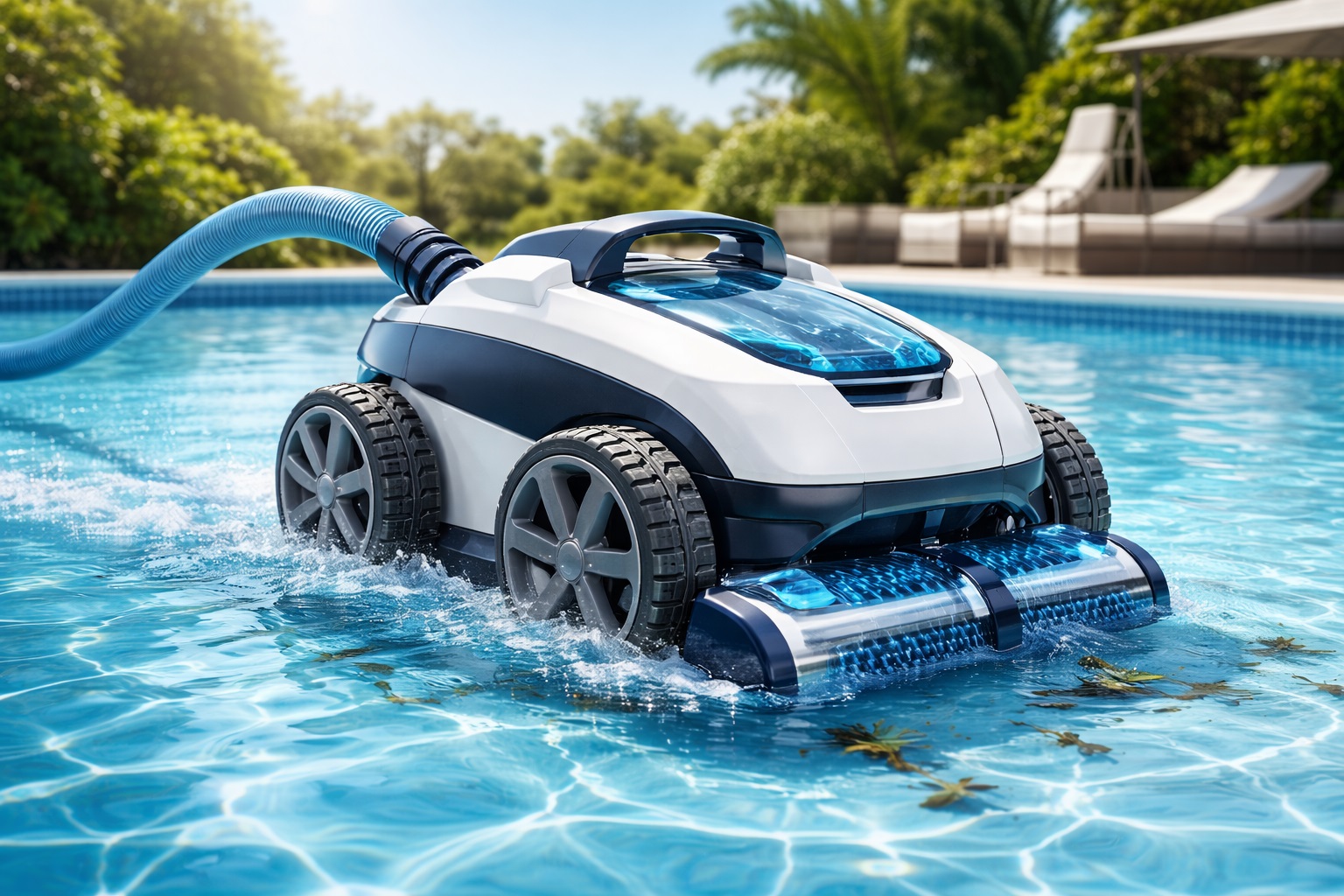 Automatic Robotic Pool Cleaner with Smart Navigation and Wall Climbing