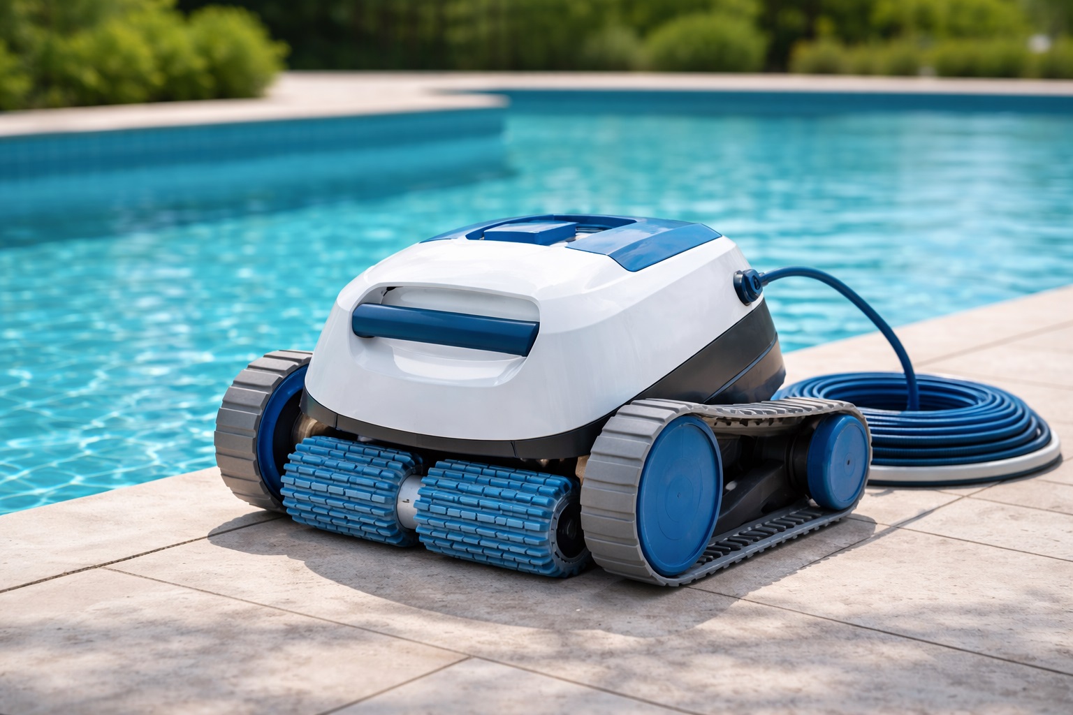 Automatic Robotic Pool Vacuum Cleaner with Intelligent Navigation and Wall Climbing